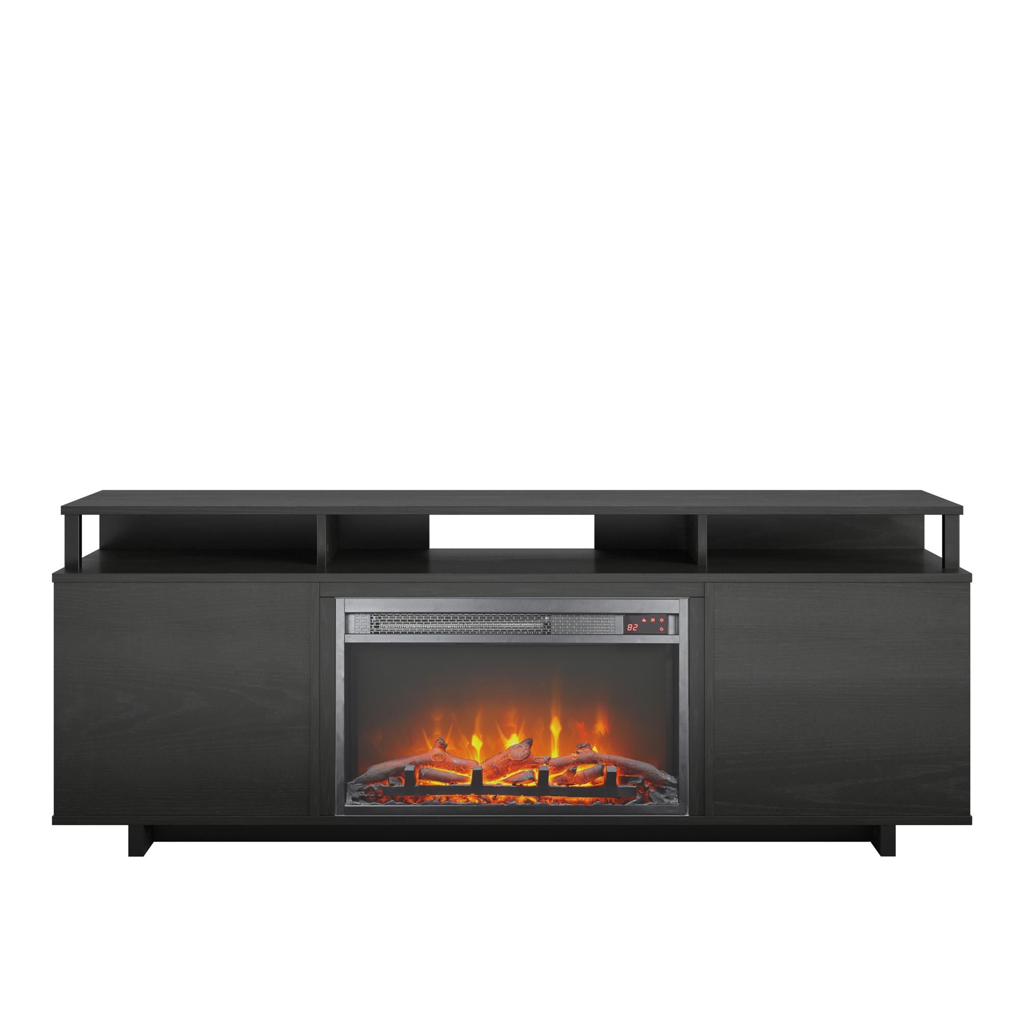 Ameriwood Home 47.625-in W Black TV Stand with Fan-forced Electric Fireplace 1805872COM Sansujyuku sansujyuku.com