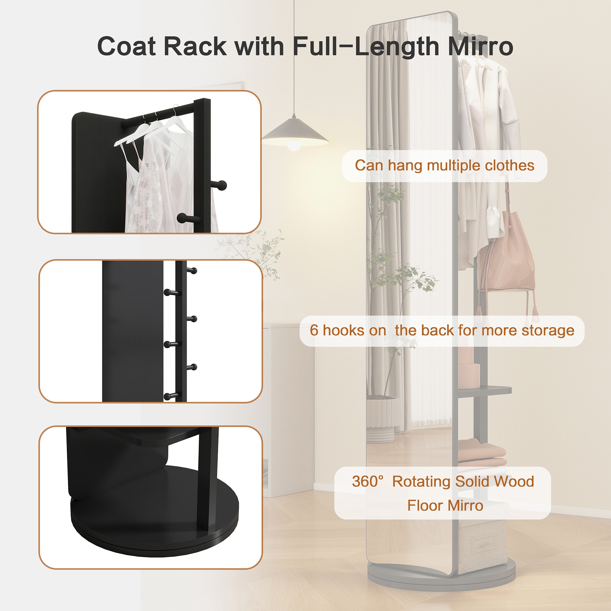 SINOFURN SYE6900002BK Decor-Mirrors - View #4