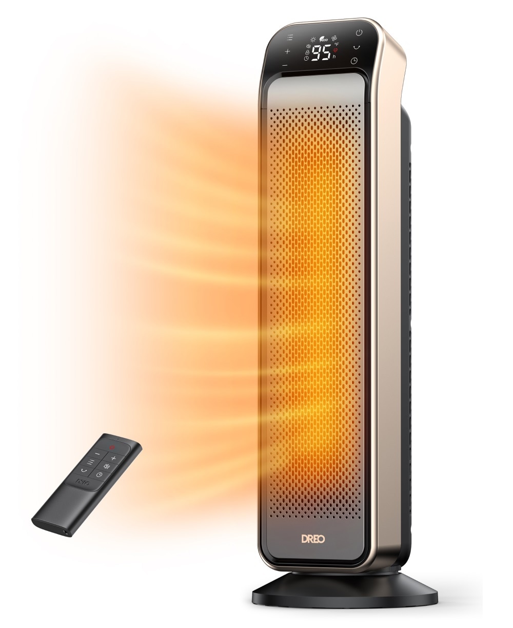 DREO DR-HSH013 GOLD 1500 -Watt Ceramic Compact personal Indoor Electric Space Heater with Thermostat with Remote