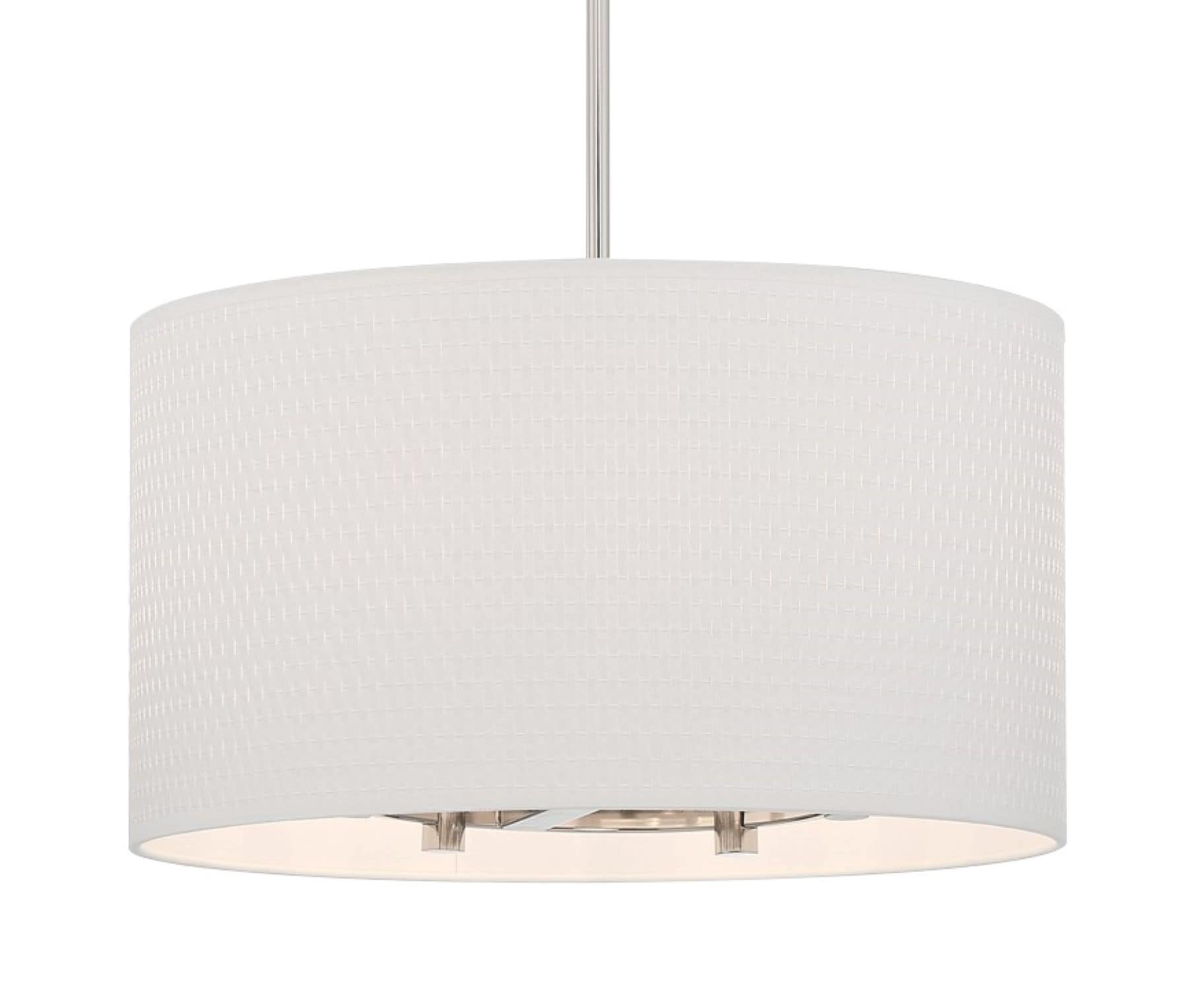 Palmetto 5-Light Drum Pendant in Polished Nickel with White Paper Shade