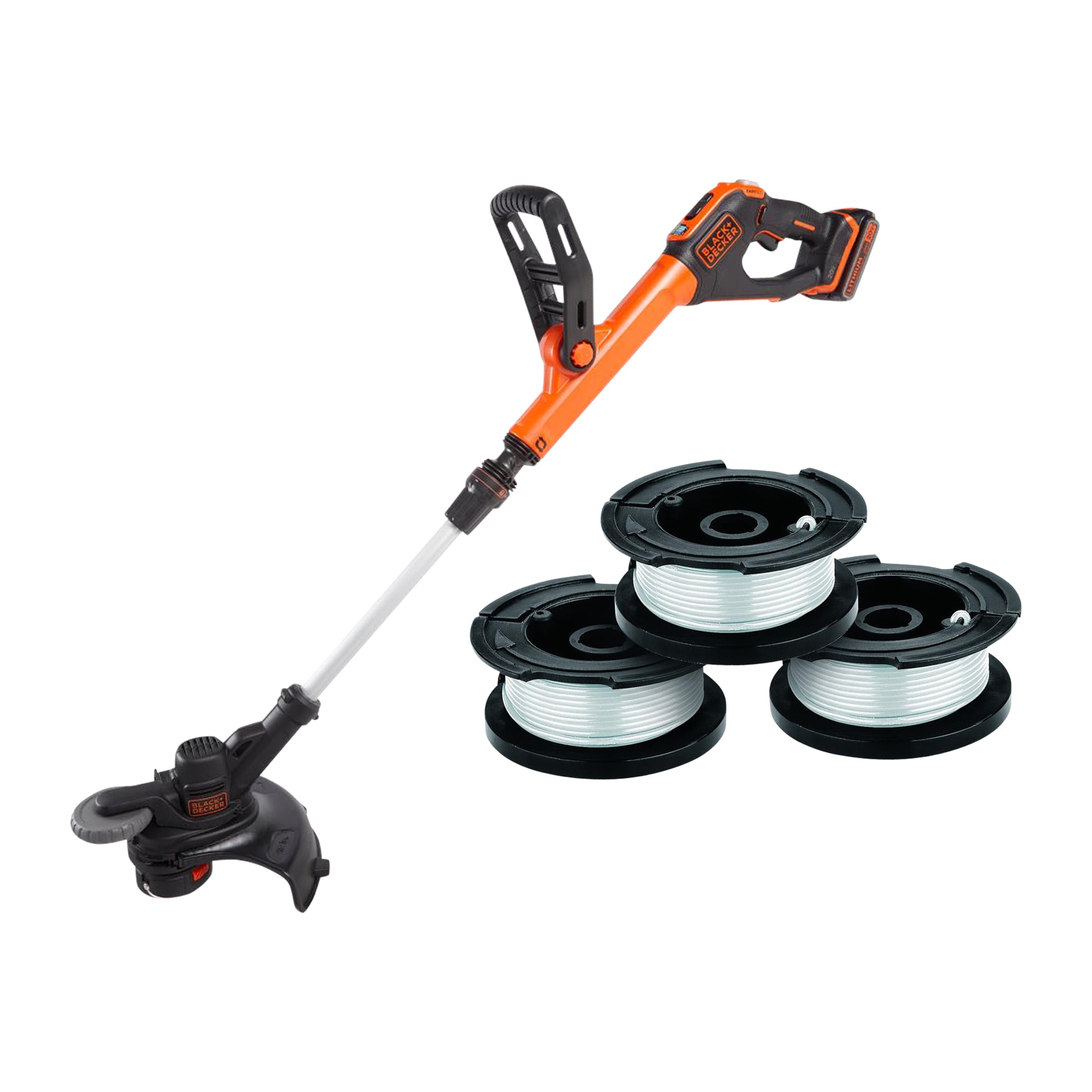 BLACK+DECKER EASYFEED 20-Volt Max 12-in Straight Cordless String Trimmer  With Edger Capable & Grass Hog Replacement Spool