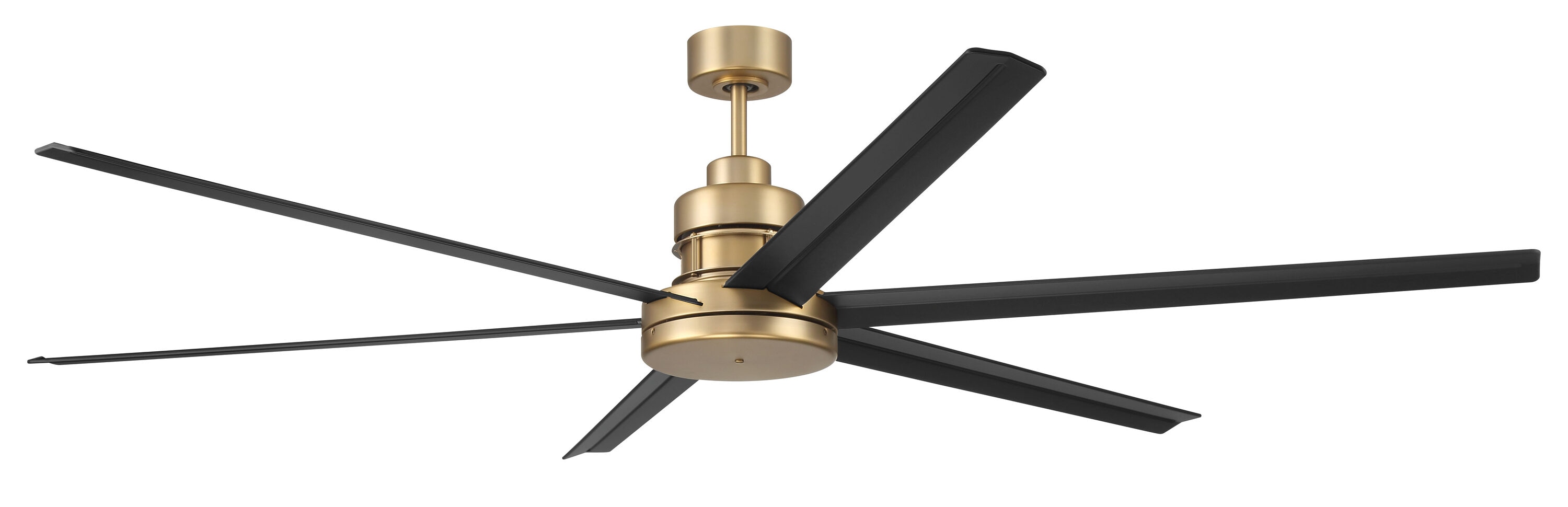 Craftmade MND72SBFB6 Mondo 72-in Satin Brass/Flat Black with Flat Black Blades Ceiling Fan Light Kit Compatible - Remote Included ( 6 -Blade )
