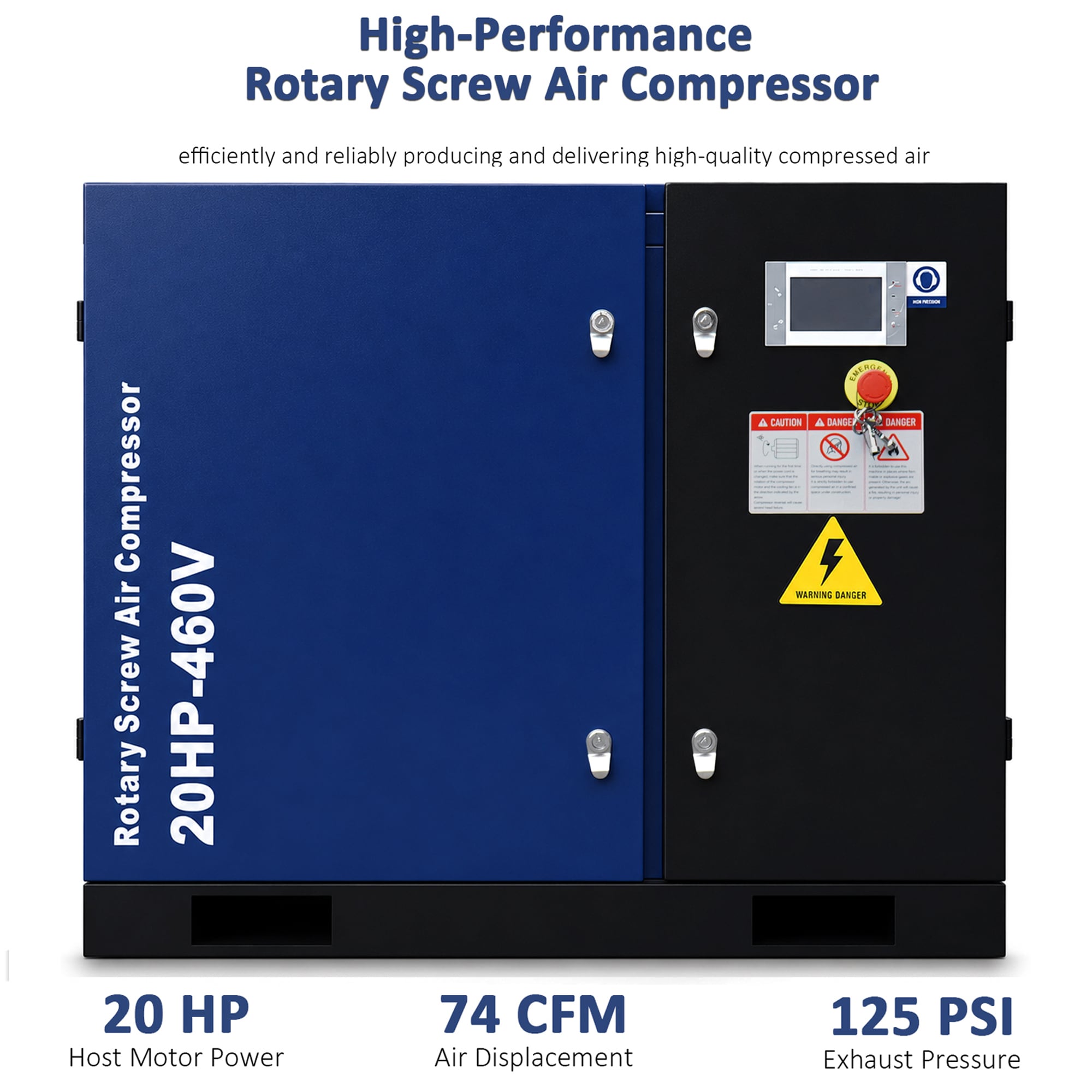 ModernLuxe 20HP Rotary Screw Air Compressor 74CFM 125PSI 460V 3PHASE 60HZ Fixed Speed Compressor IndustrialGrade Heavy Duty Air Compressed System Sansujyuku sansujyuku.com