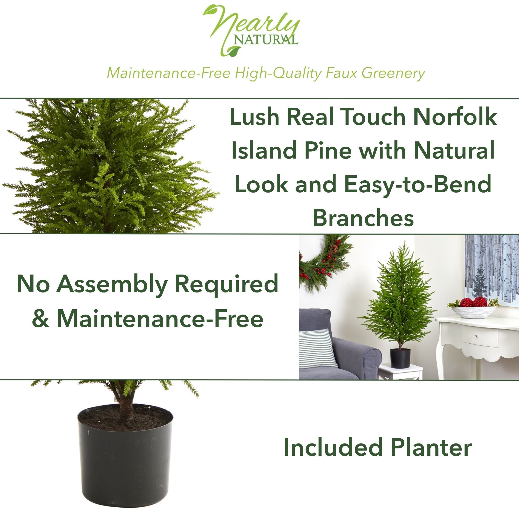 Nearly Natural T1510 Artificial-Christmas-Trees - View #3