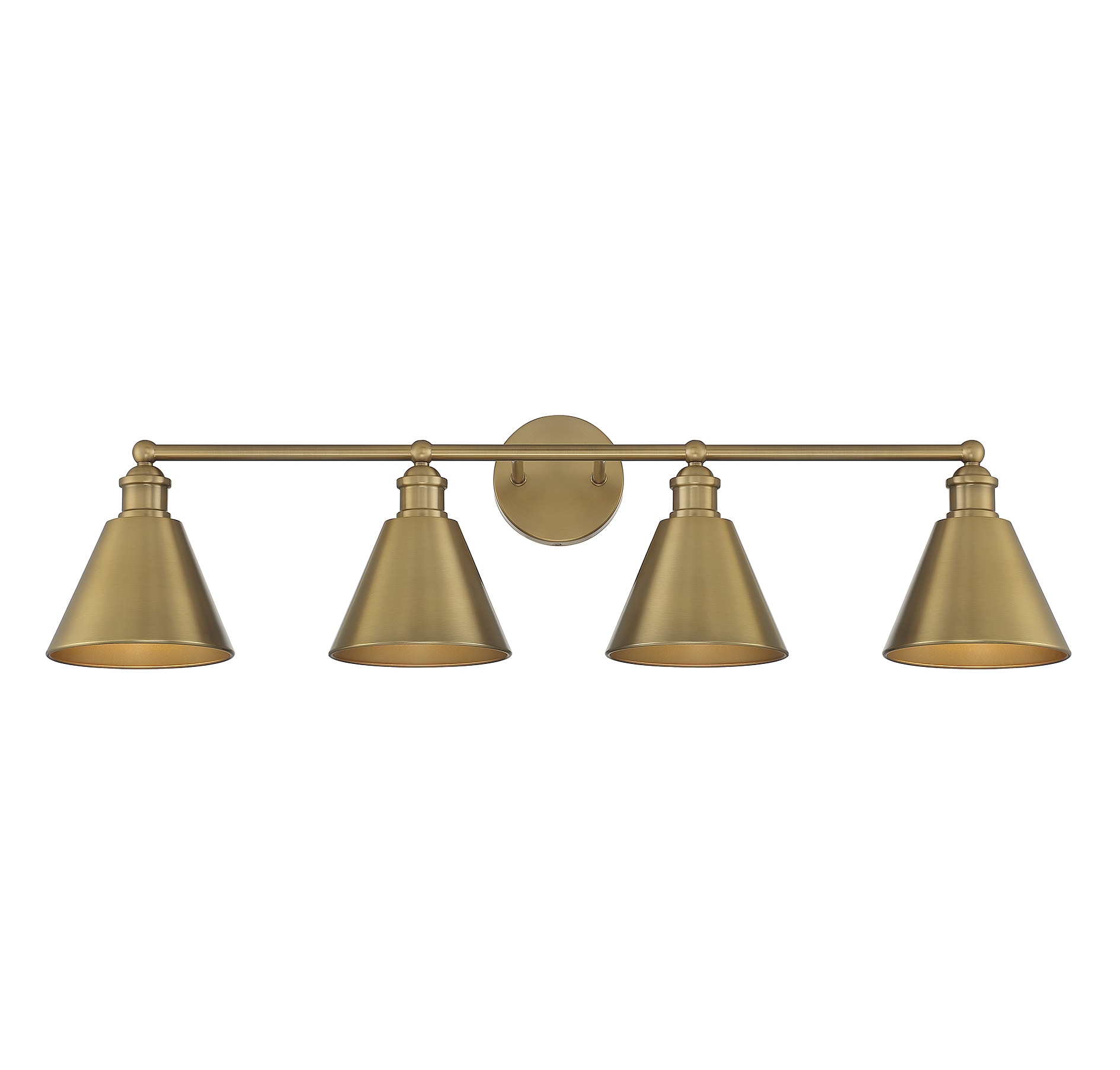 Meridian Lite Trends M80065NB Meridian 37.5-in 4 -Light Brushed Brass Vintage Vanity light