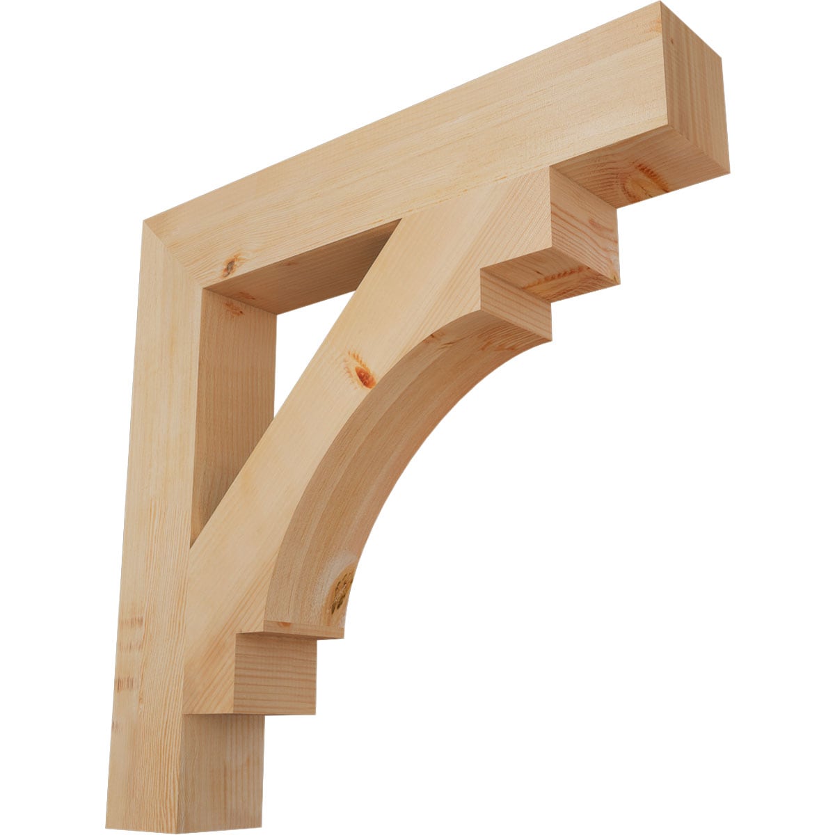Ekena Millwork BKT06X36X36MRC05SDF Merced block smooth 5-1/2-in x 36-in x 36-in Douglas fir Brown Wood Standard bracket