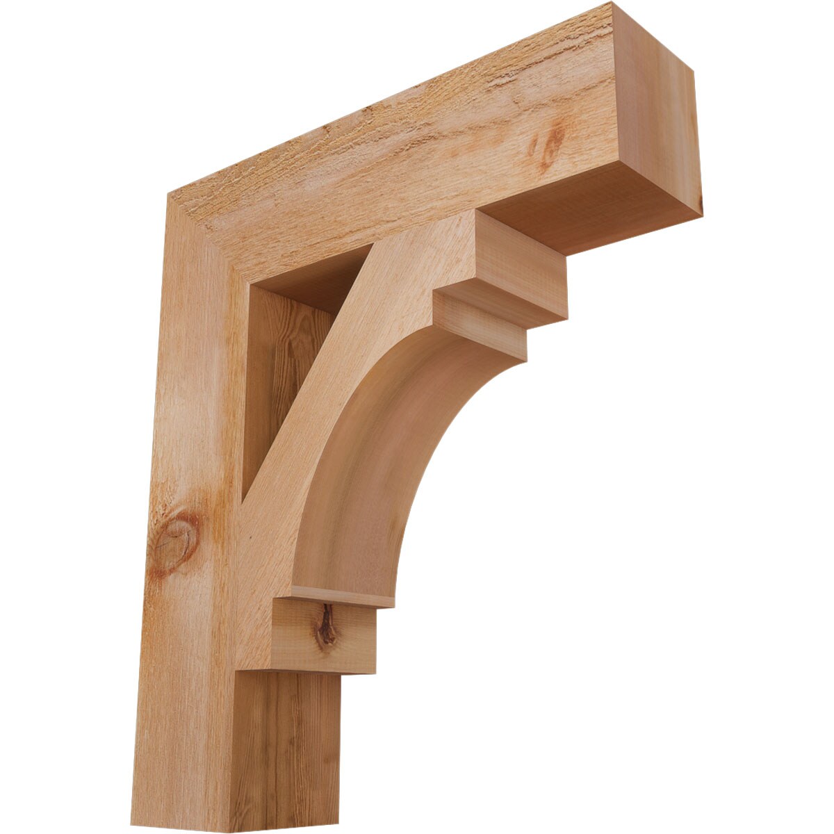 Ekena Millwork BKT06X24X28MRC05RWR Merced block rough sawn 6-in x 24-in x 28-in Western red cedar Brown Wood Standard bracket