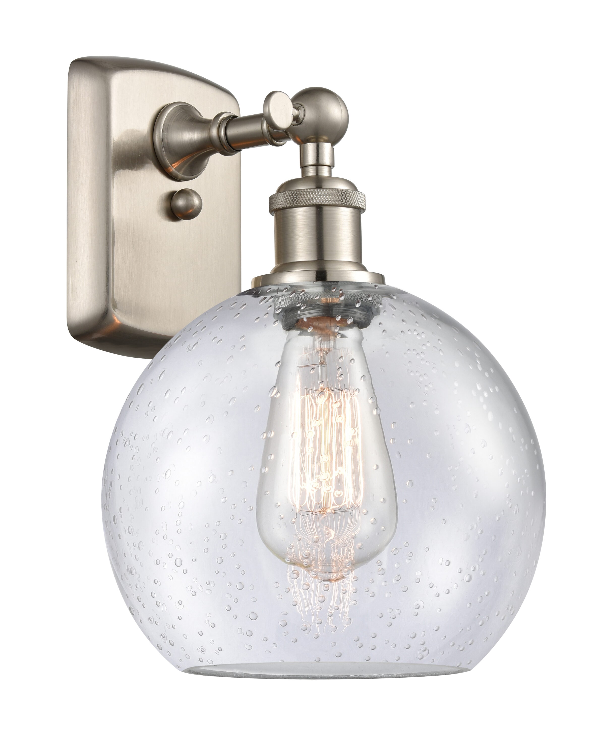 Innovations Lighting 516-1W-SN-G124-8 Athens 8-in W 1 -Light Brushed Nickel Industrial Wall Sconce