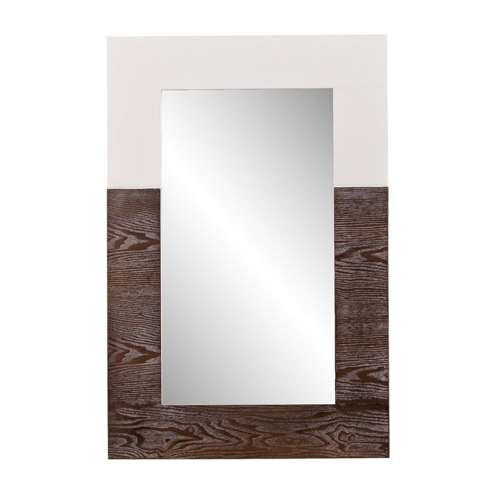 Holly & Martin WS4698 Wagars 24.0-Inches W x 36.0-Inches H Rectangle Burnt oak/white Polished Wall Mirror