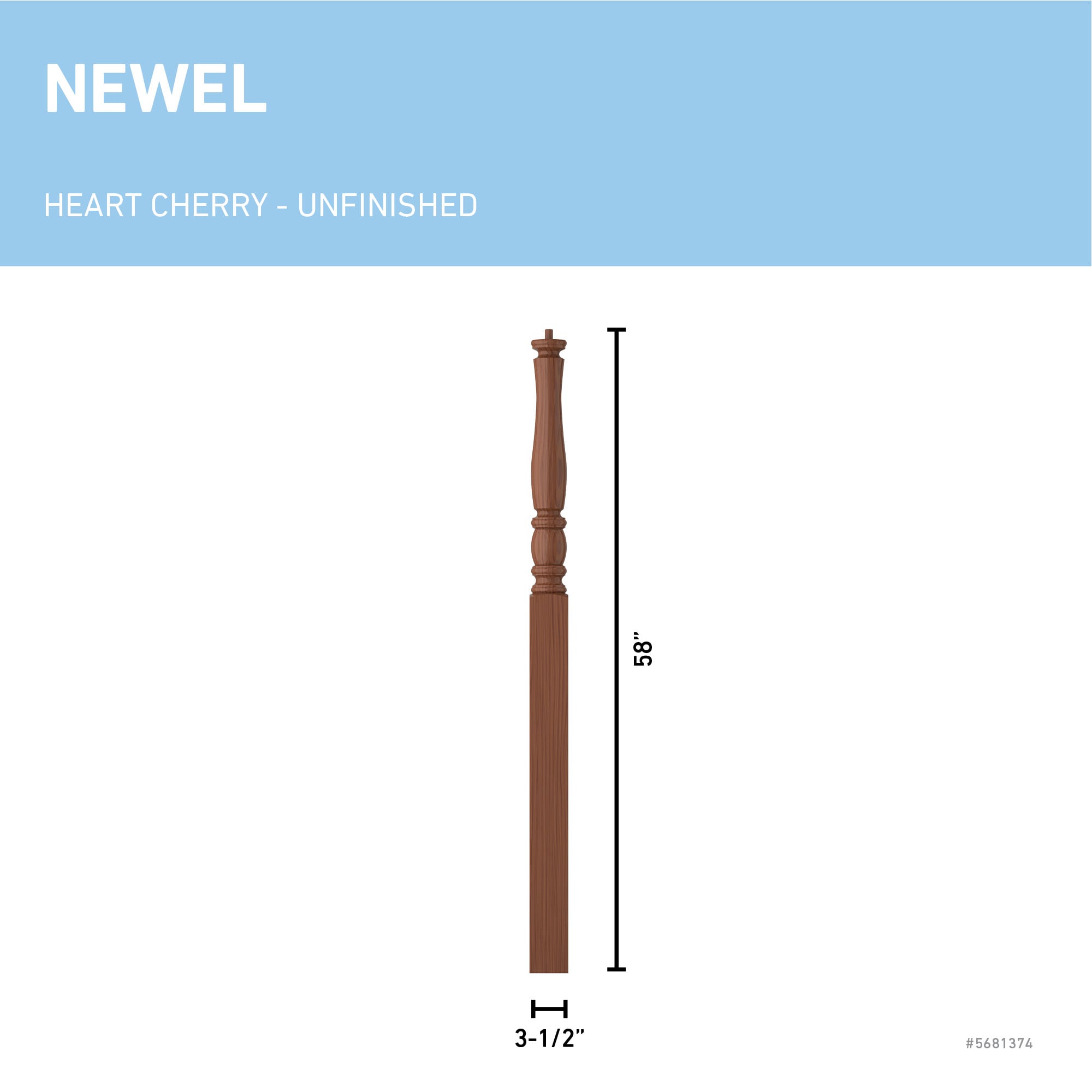 L.J. Smith Stair Systems LJP-3315-HC Interior-Stairpart-Newel-Posts - View #3