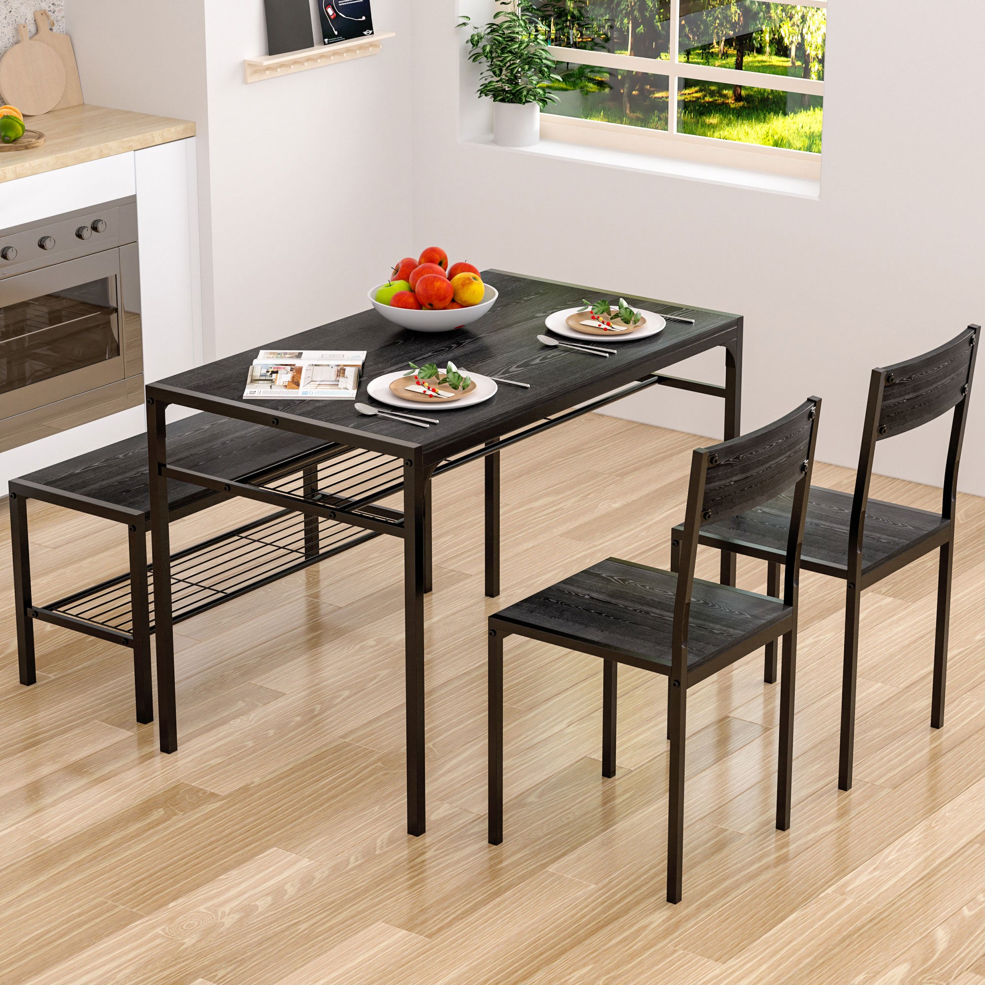 Vecelo LOE-MX-TC20-BLK Dining-Sets - View #2