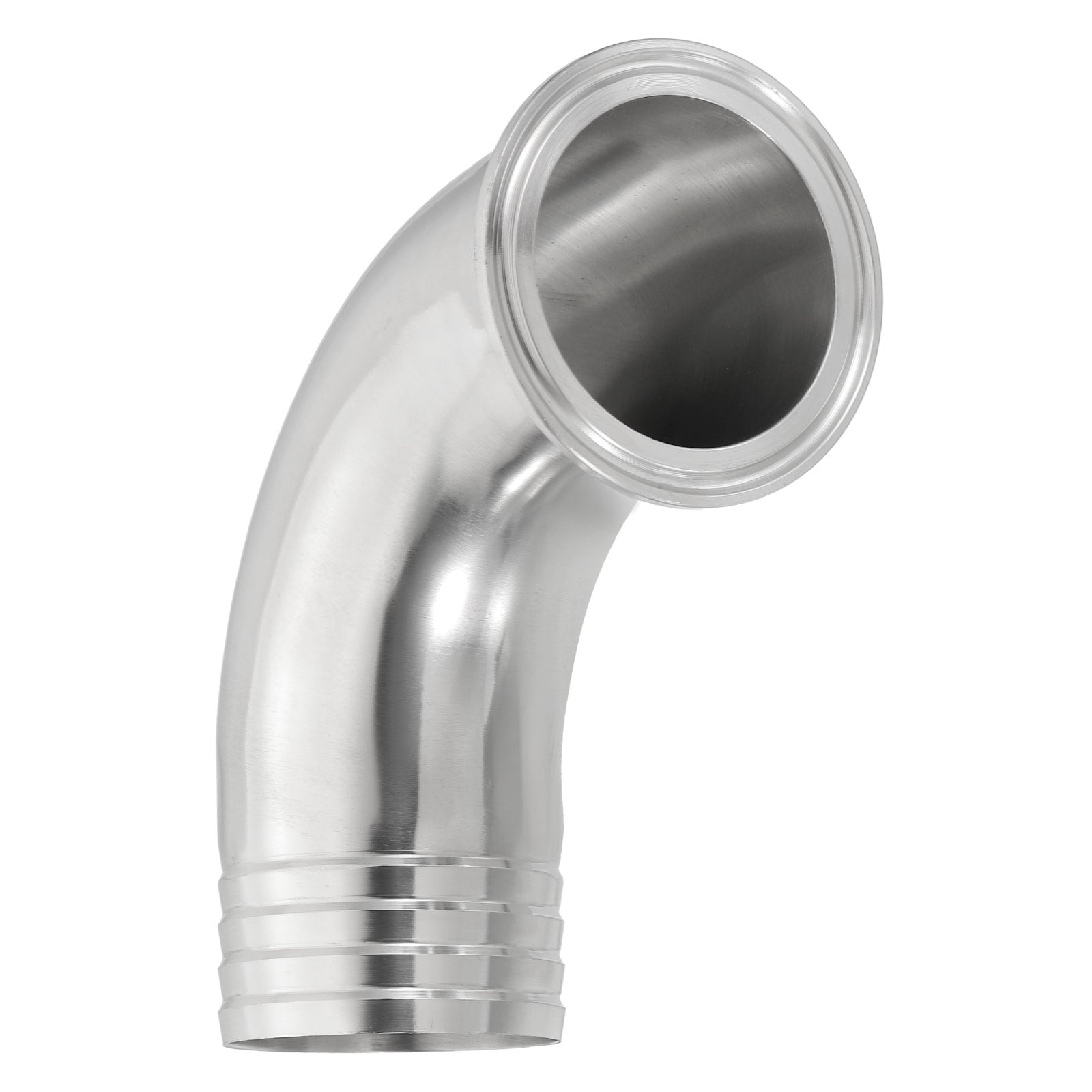PATIKIL 90 Degree Elbow Tri Clamps Hose Barb Sanitary Hose Barb Pipe Fitting 2 in Tube 64MM Ferrule (2 Tri Clamps) 304 Stainless Steel for Brewery Winery Food Processing Equipment