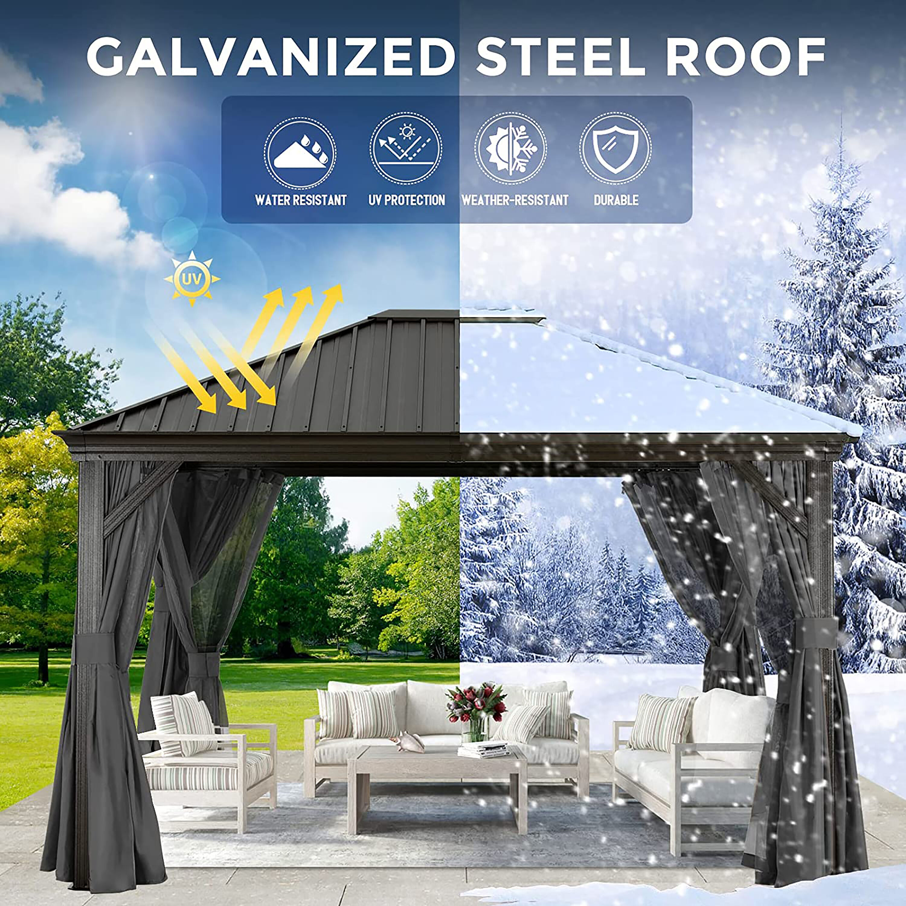ABCCANOPY SR1012-GY Wood-Resin-Gazebos - View #5