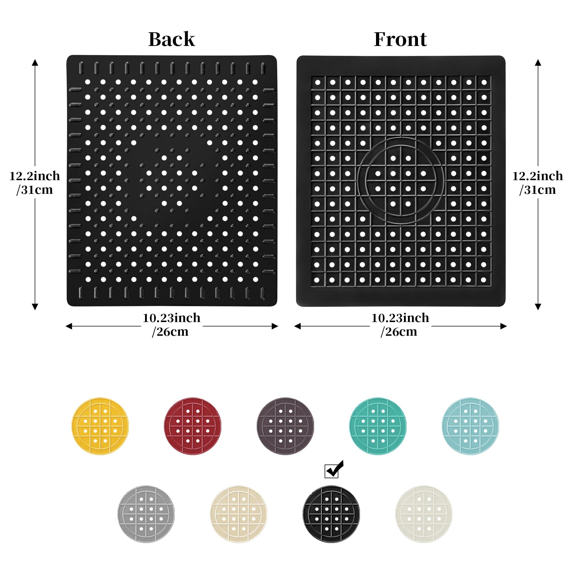 Etokfoks kitchen sink mat set rectangular rubber sink protector grid 2 ...