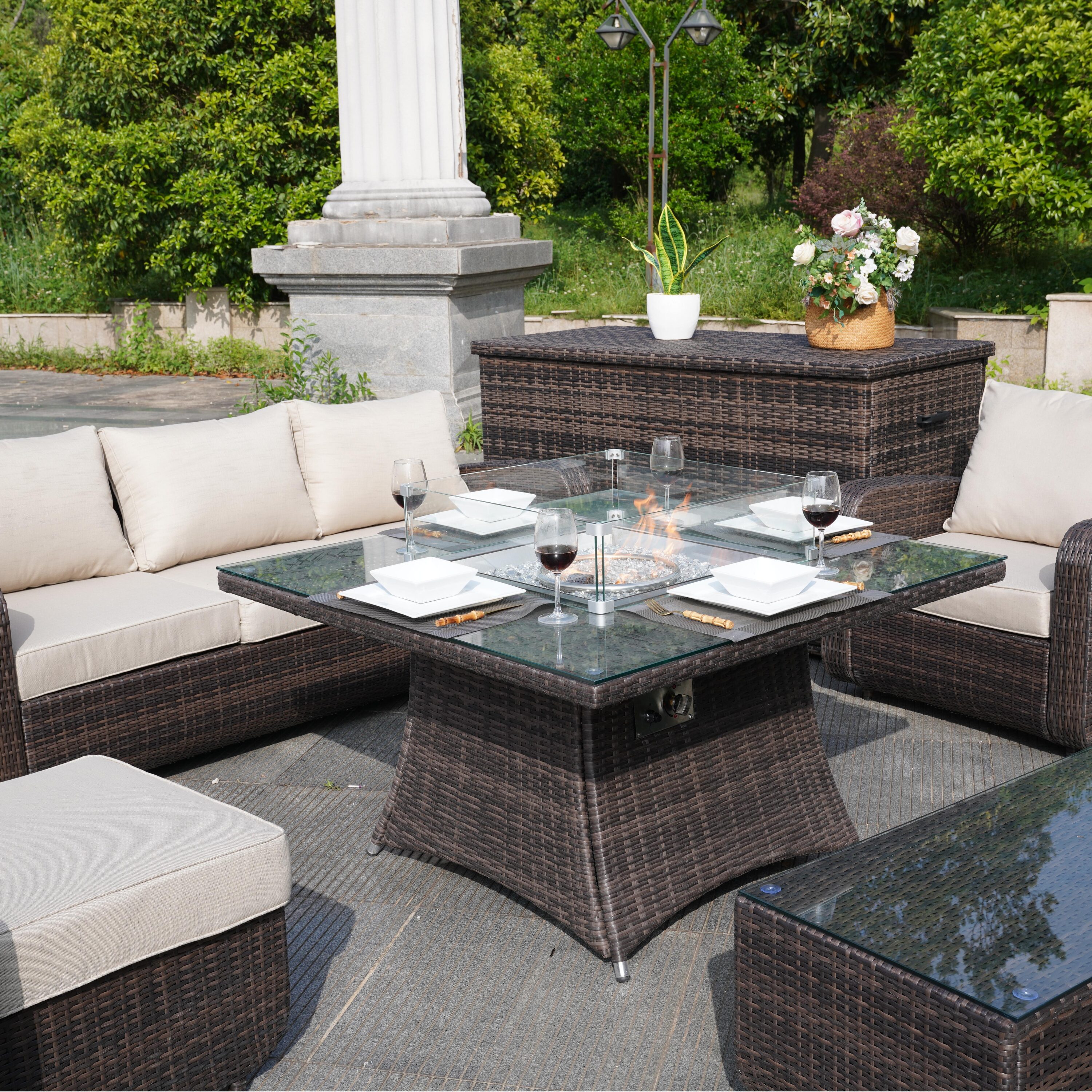Direct Wicker DWG-041515&3256B-BR Patio-Dining-Sets - View #9