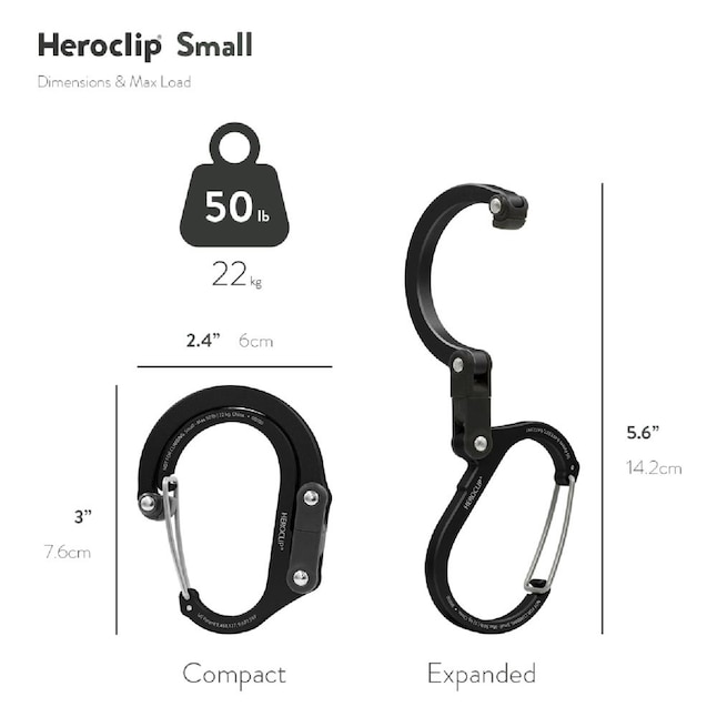 Heroclip Durable Aluminum Oval Carabiner with 360 Rotation and