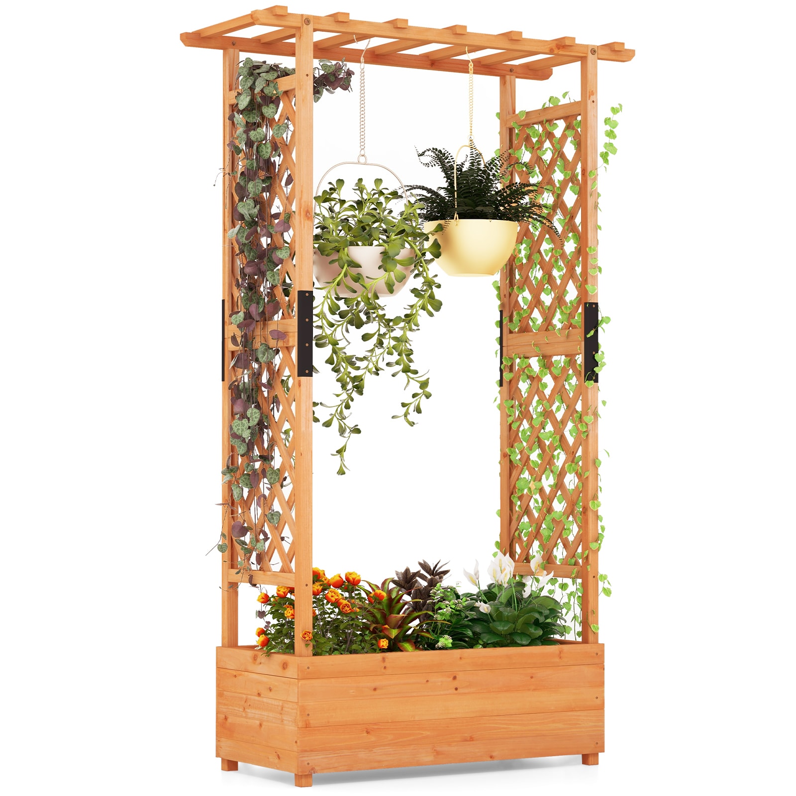 4110ORHYGD 17.5-in W x 43.5-in L x 72-in H Orange Wood Raised Garden Bed