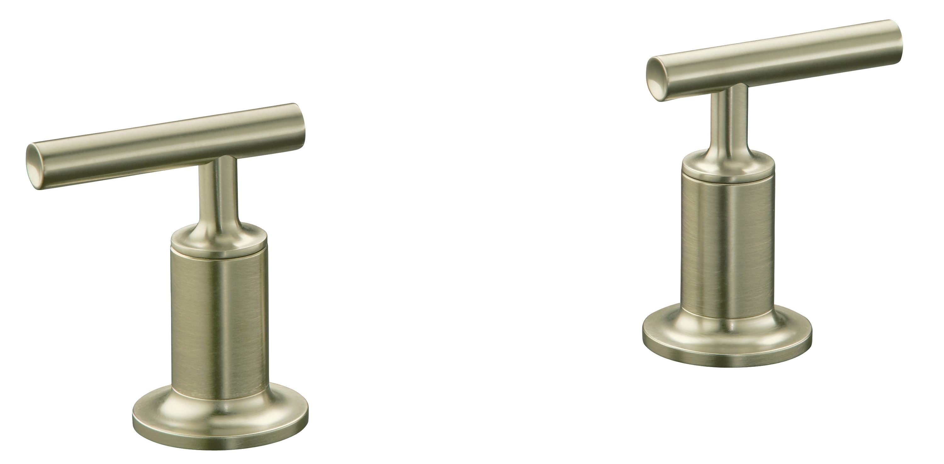 Purist Vibrant Brushed Nickel Wall-Mount Bath Lever Handles