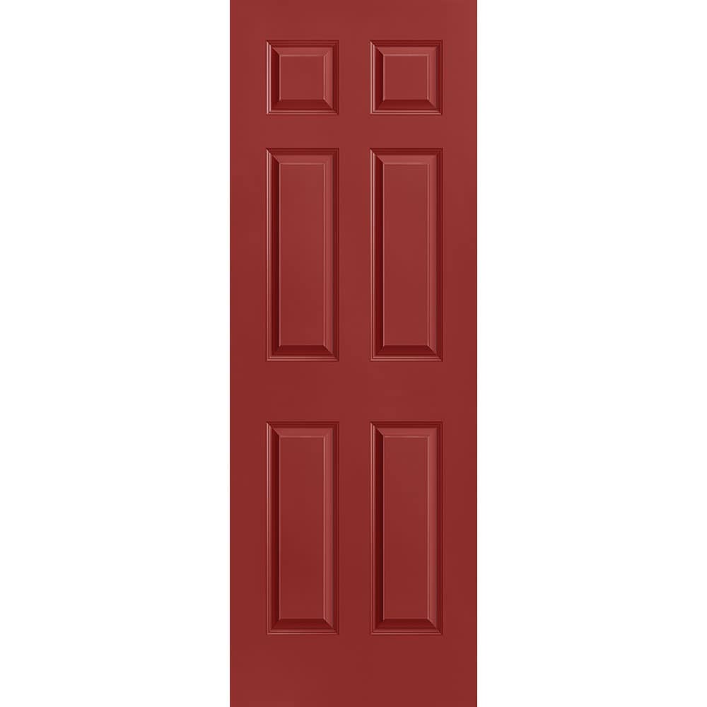 Masonite 1317302 Traditional 28-in x 80-in Barn Red 6-panel Smooth Solid core Prefinished Molded composite Slab Door