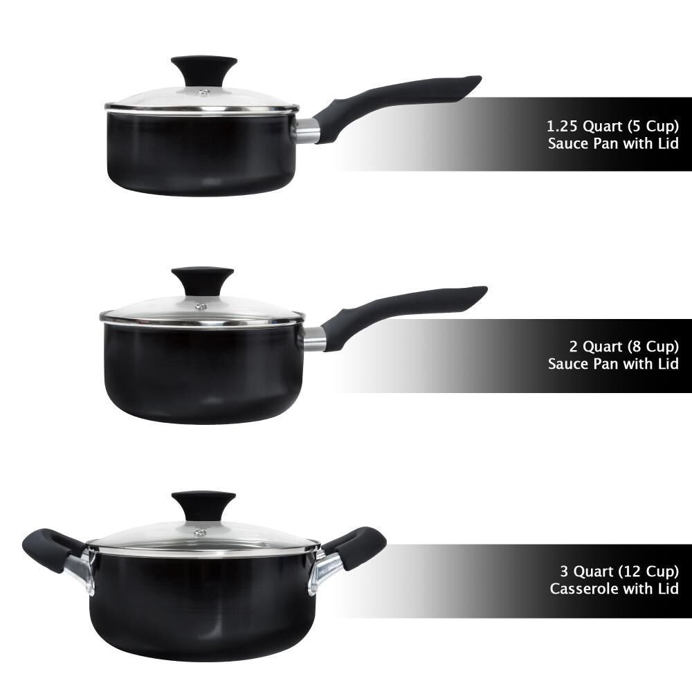 Hastings Home Nonstick, Dishwasher Safe, Oven Safe Cookware Set