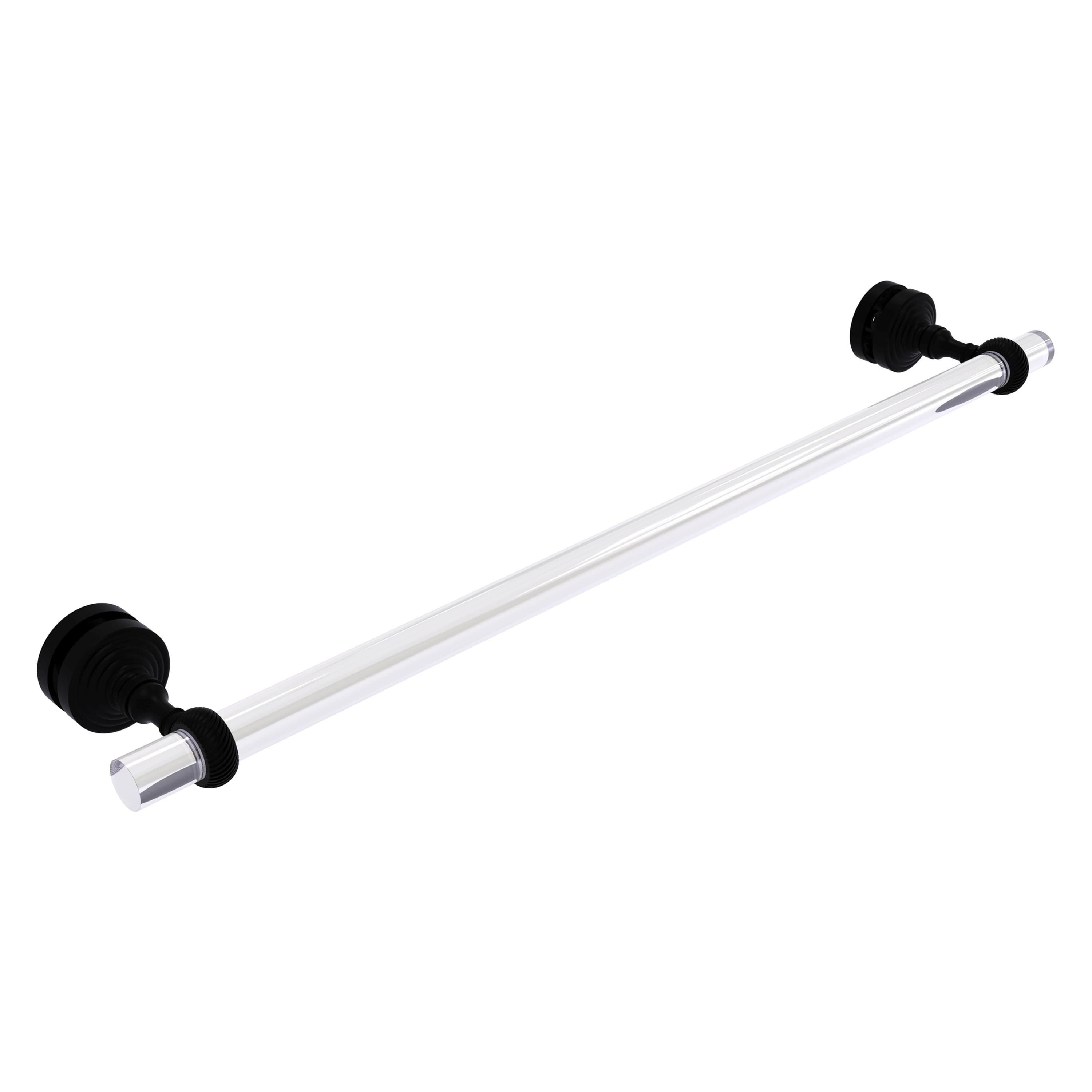 Allied Brass PG-41T-SM-24-BKM Pacific Grove 24-in Matte Black Wall mount Single Towel Bar