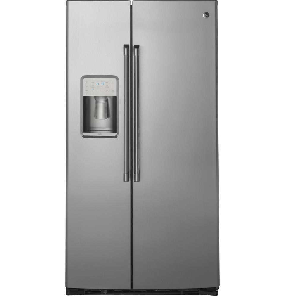 GE 21.9-cu ft Counter-Depth Side-by-Side Refrigerator with Ice