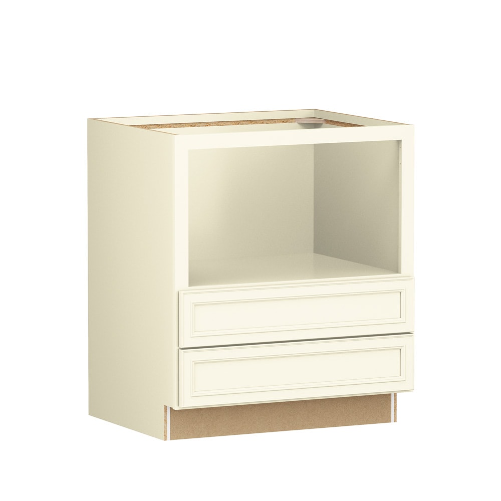 Shenandoah Irvington 30-in W x 34.5-in H x 24-in D Vanilla Painted Microwave Base Fully Assembled Cabinet Recessed Panel Miter