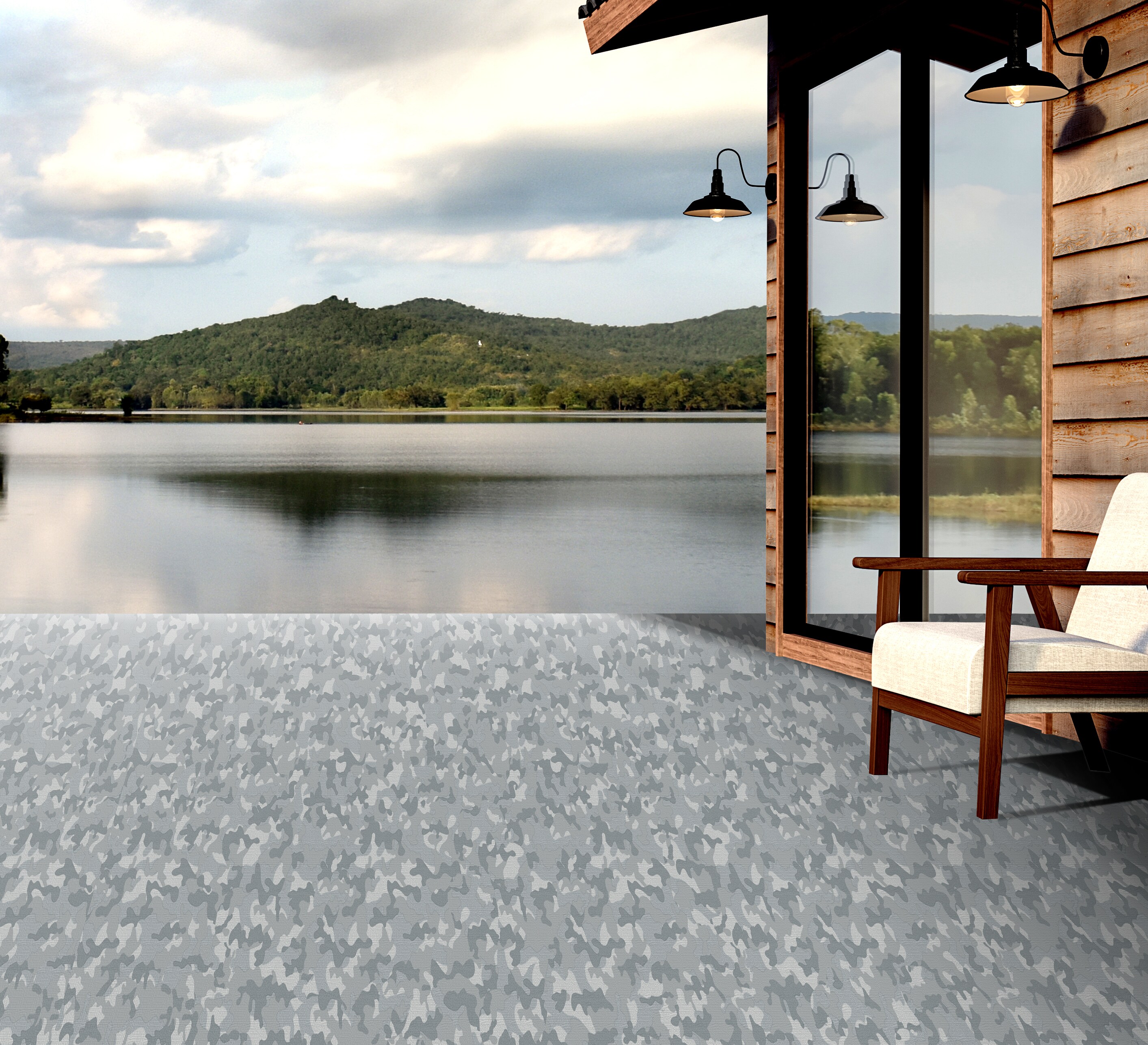 Dec-Tec 37 in. x 20 ft. DIY 60mil Camouflage Gray