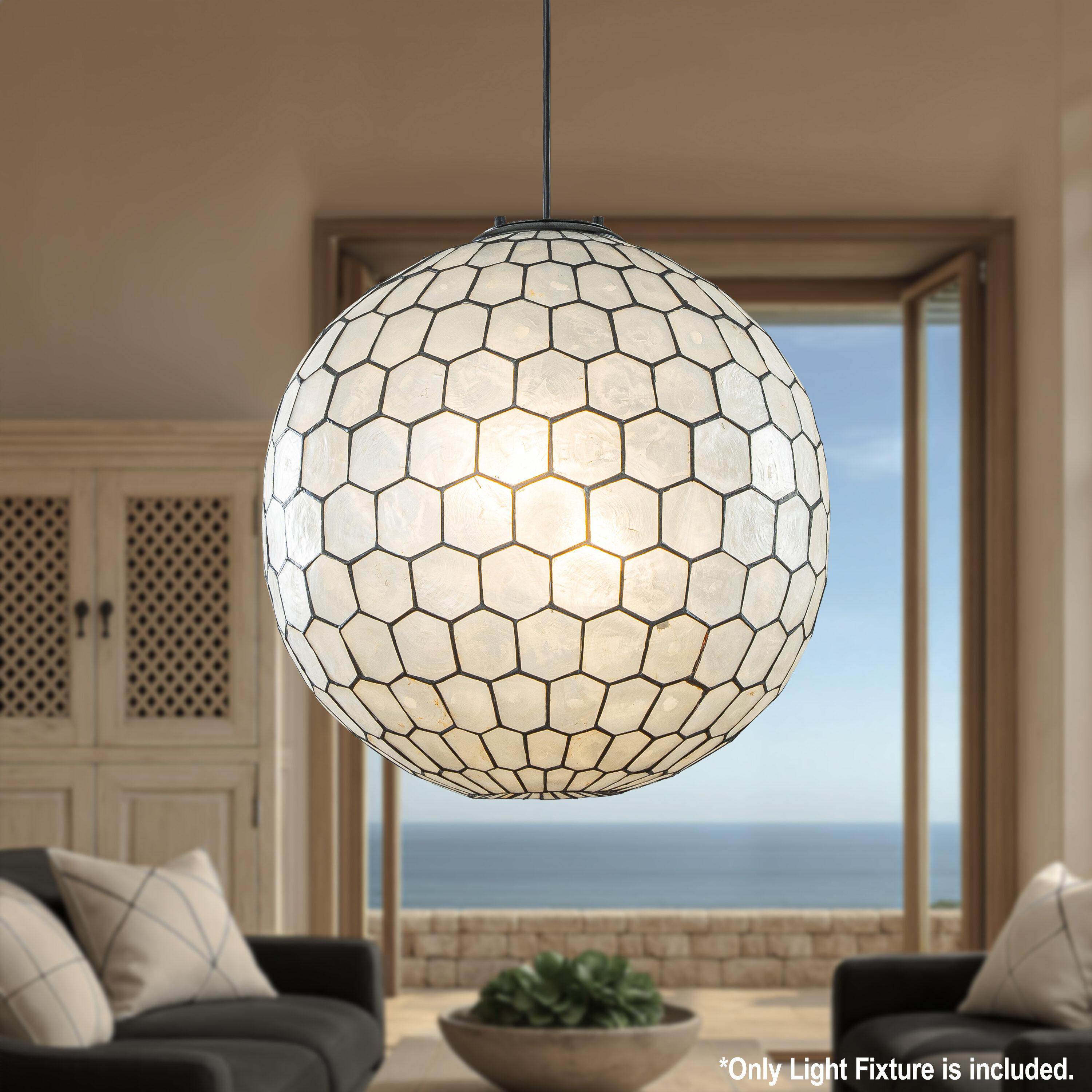 AloaDecor Lighting L7082D50BR07A 3 -Light Matte Black Modern/contemporary Shell For Use in Bedrooms, Dining Rooms, Foyers, Kitchens, Living Rooms Chandelier