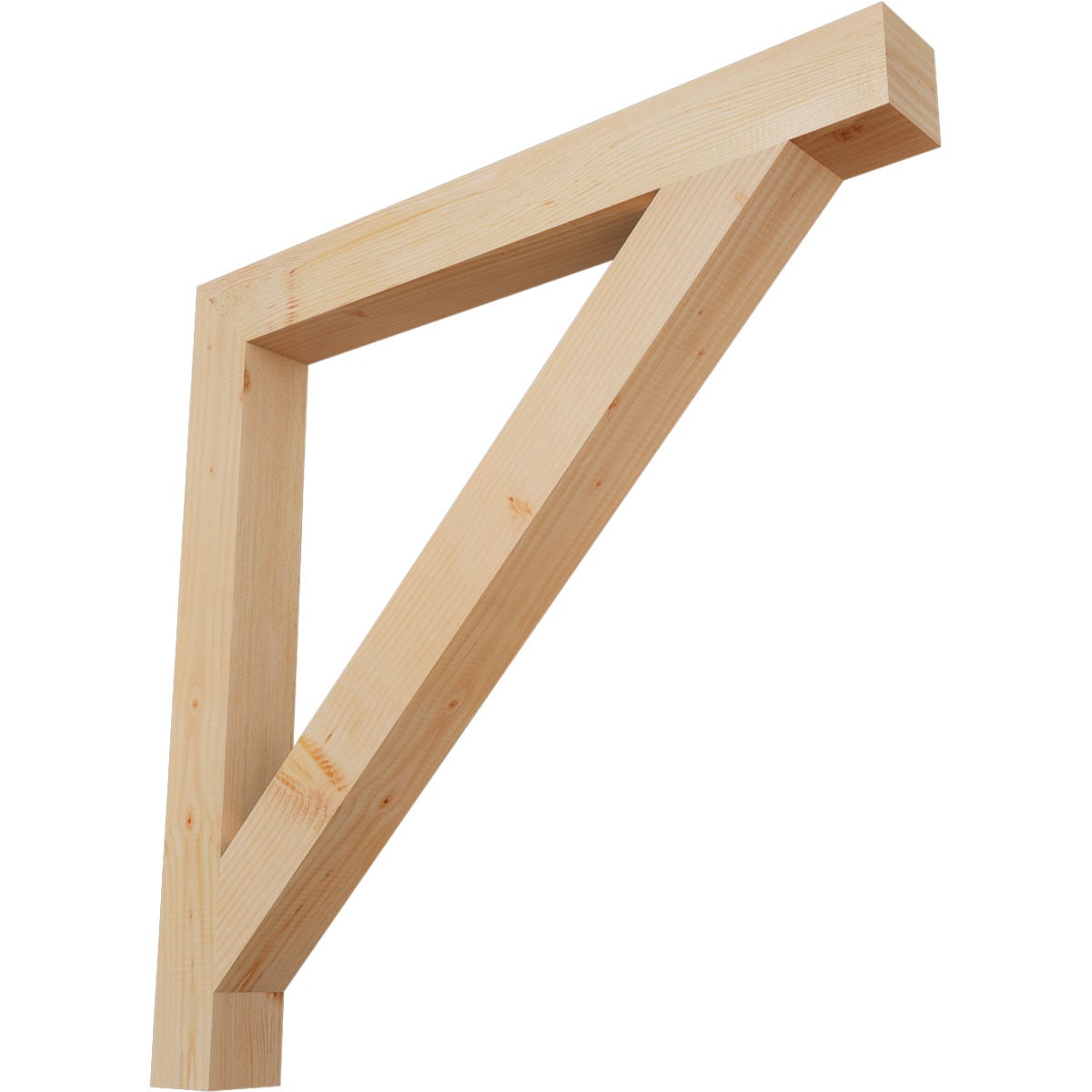 Ekena Millwork BKT04X38X38TRA05SDF Traditional block smooth 3-1/2-in x 38-in x 38-in Douglas fir Brown Wood Standard bracket