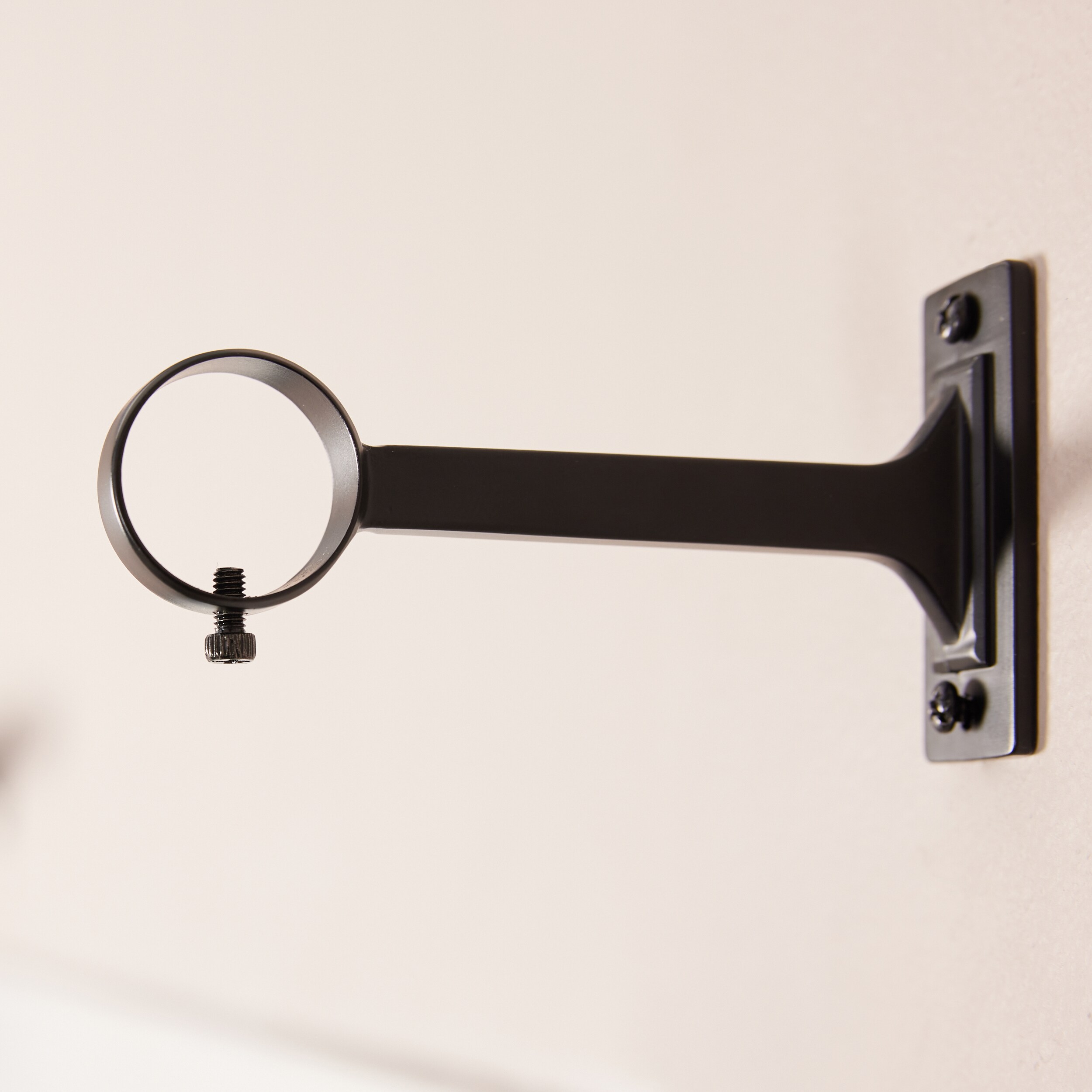 Origin 21 2-Pack Matte Black Zinc Single Curtain Rod Bracket
