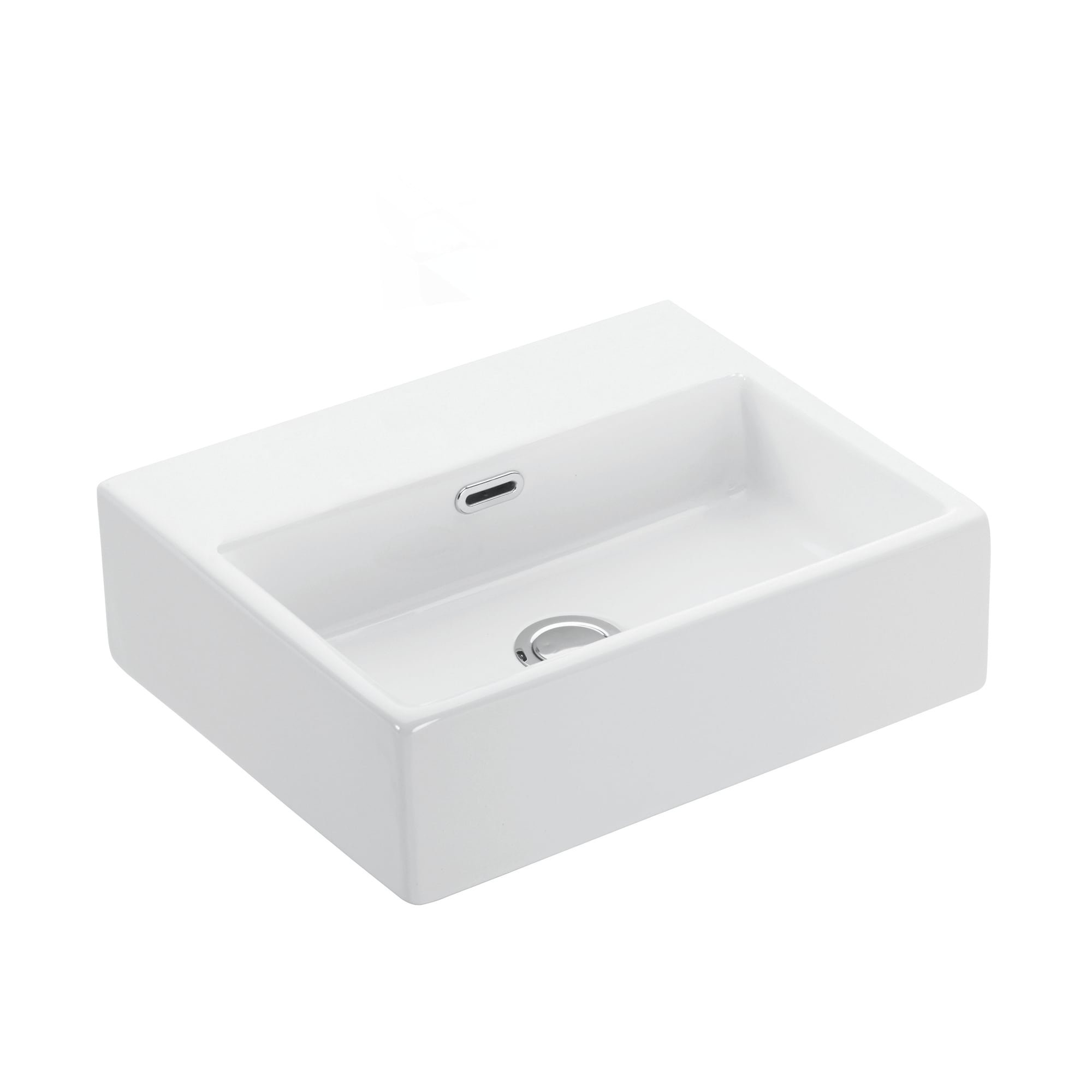 WS Bath Collections QUATTRO 40.00 Quattro Ceramic 14.4-in Wall-mount Rectangular Modern Ceramic white Bathroom Sink