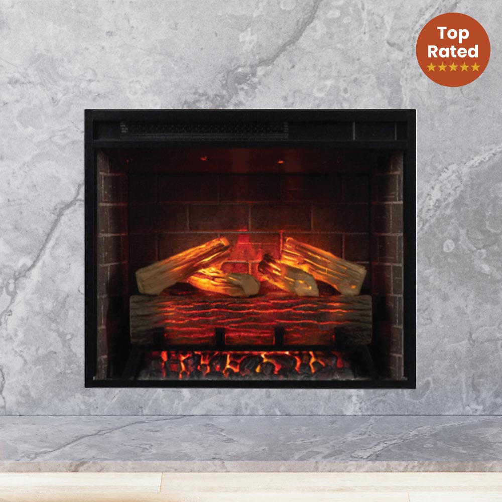Modern Black Painted Electric Wall Mount Fireplace Insert
