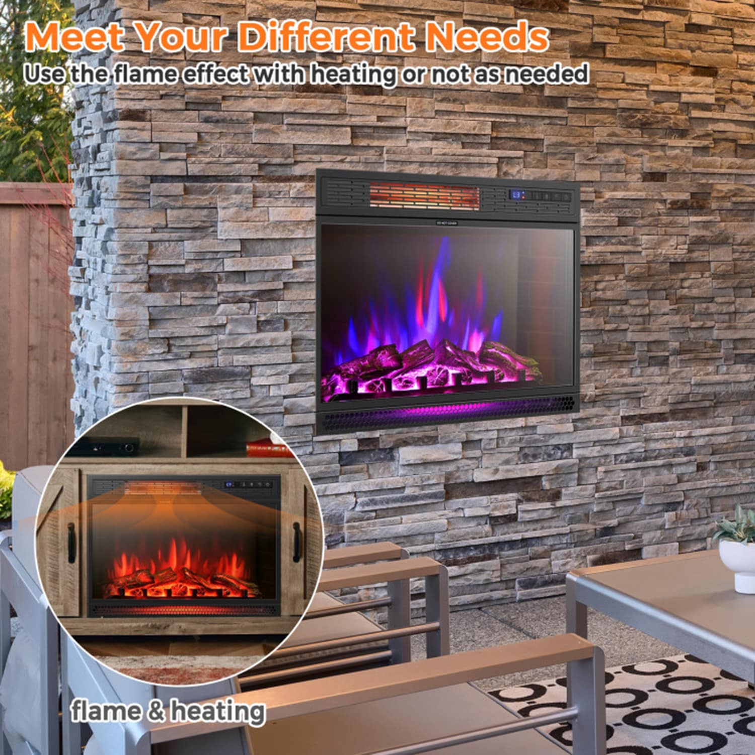 Mondawe MO-FP10560US-WH Electric-Fireplaces - View #8