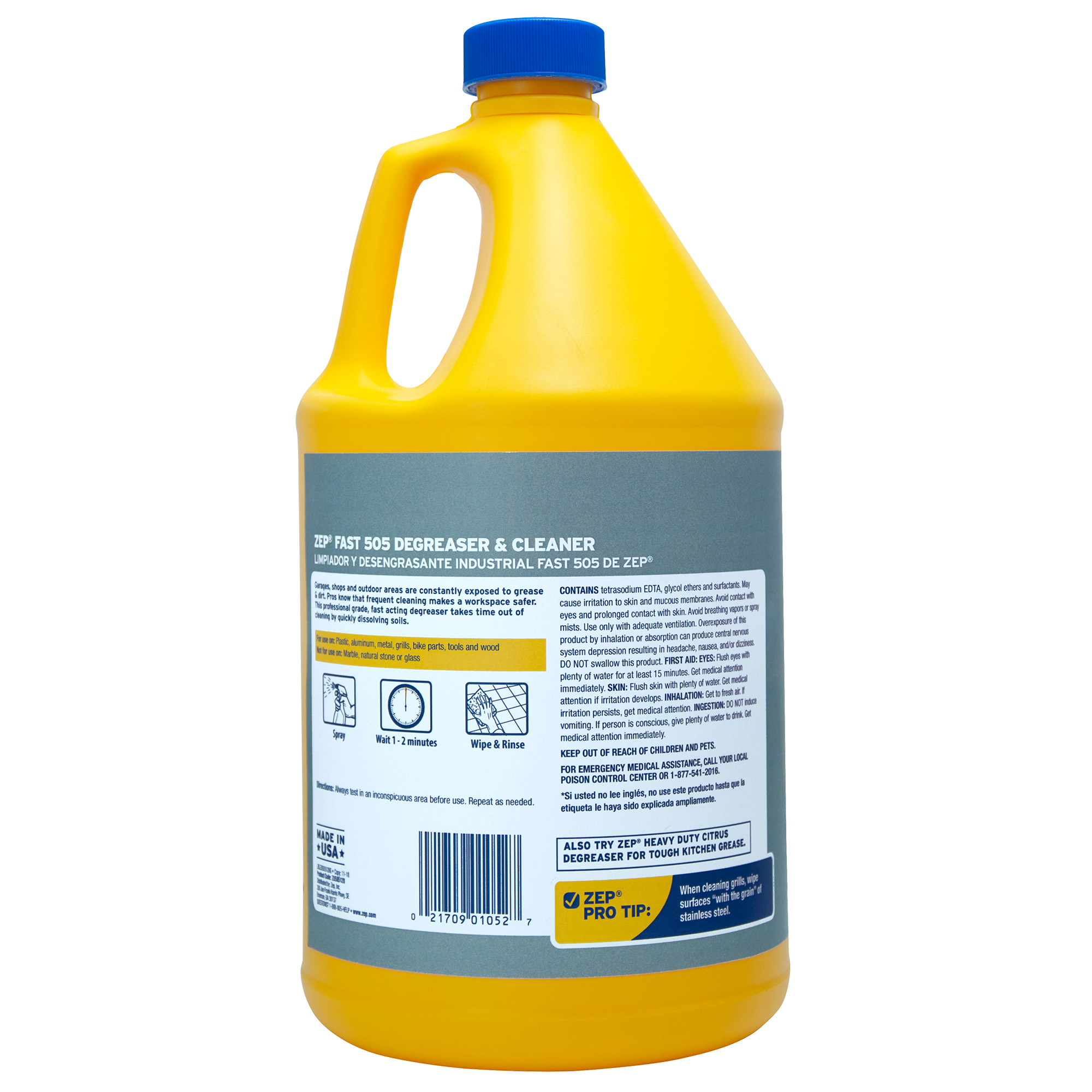Zep Commercial Fast 505 Industrial Cleaner and Degreaser - 128 fl oz jug
