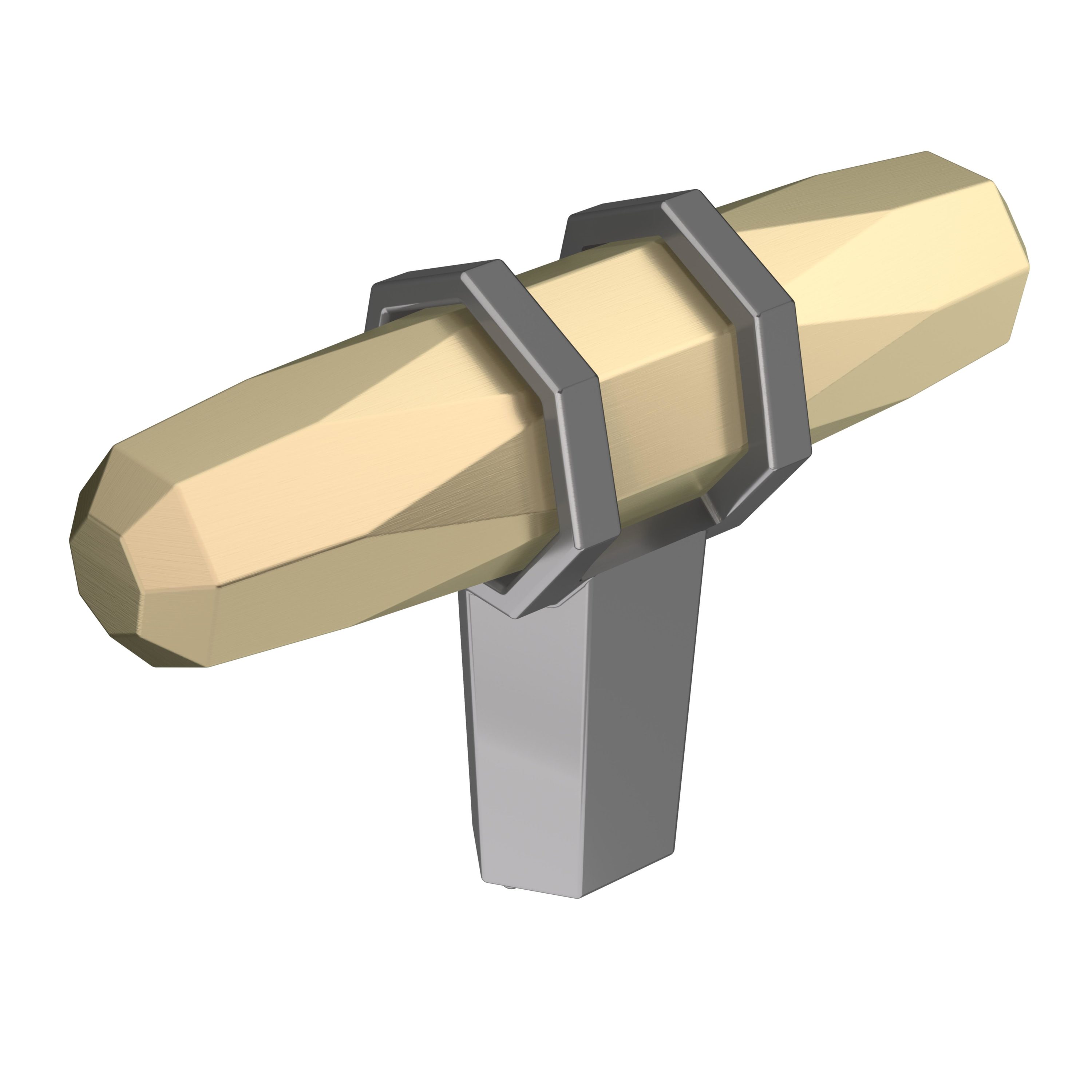 Amerock BP36647BBZBCR London 2-1/2-in Golden Champagne/Black Chrome Bar Contemporary Cabinet Knob