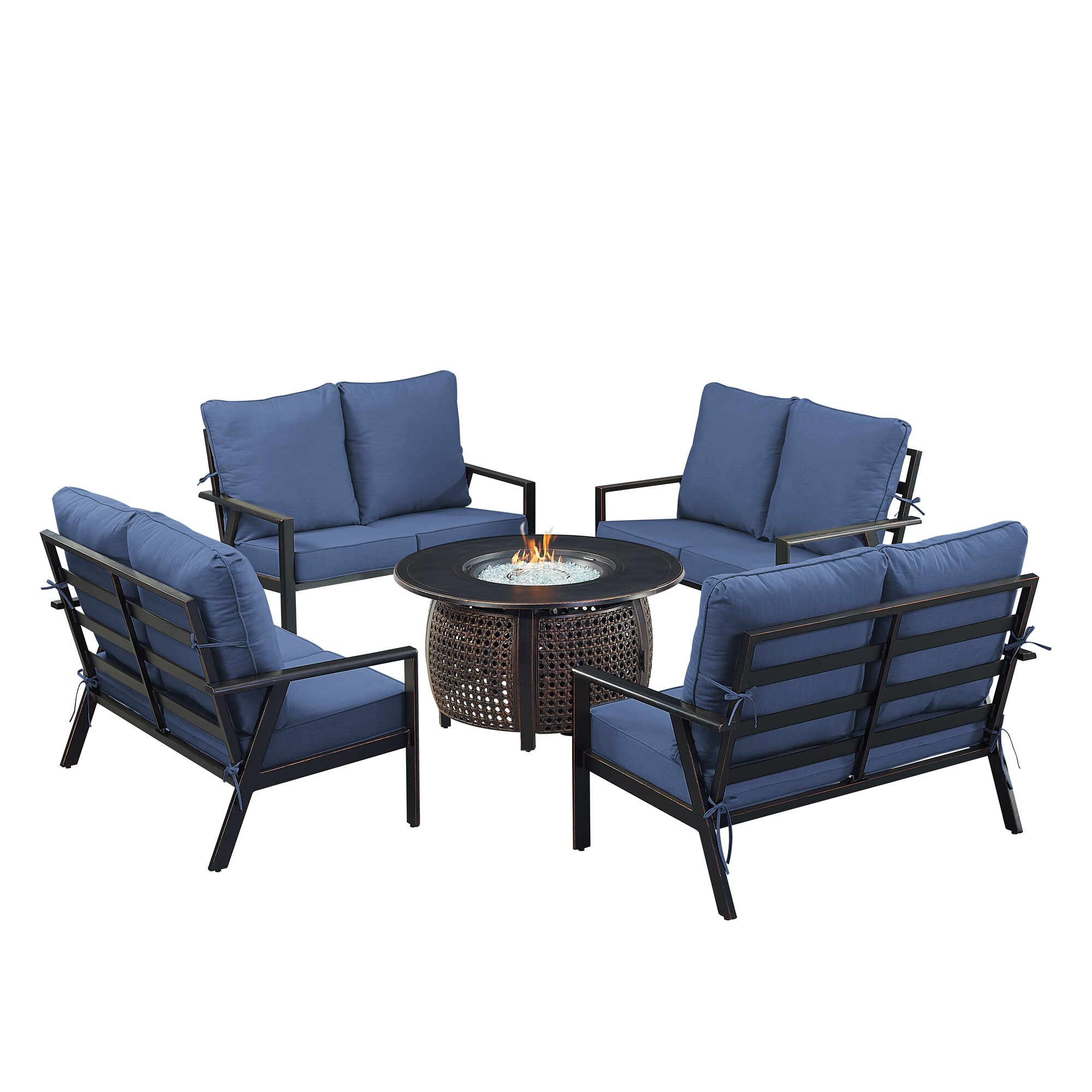 Oakland Living LUX4LSCLIFFBLCU Patio-Conversation-Sets - View #2