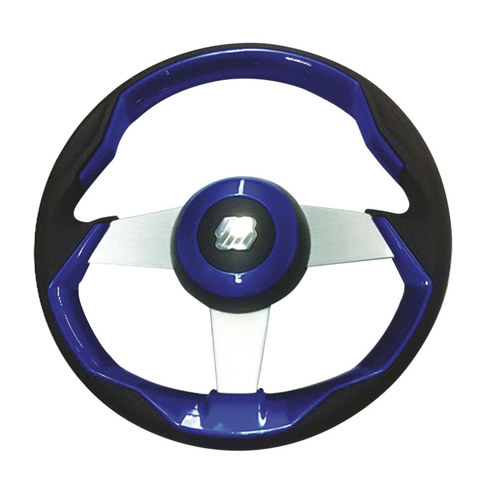 Uflex GRIMANI BL/S GRIMANI 13.8-in Steering Wheel with Silver Spokes- Blue