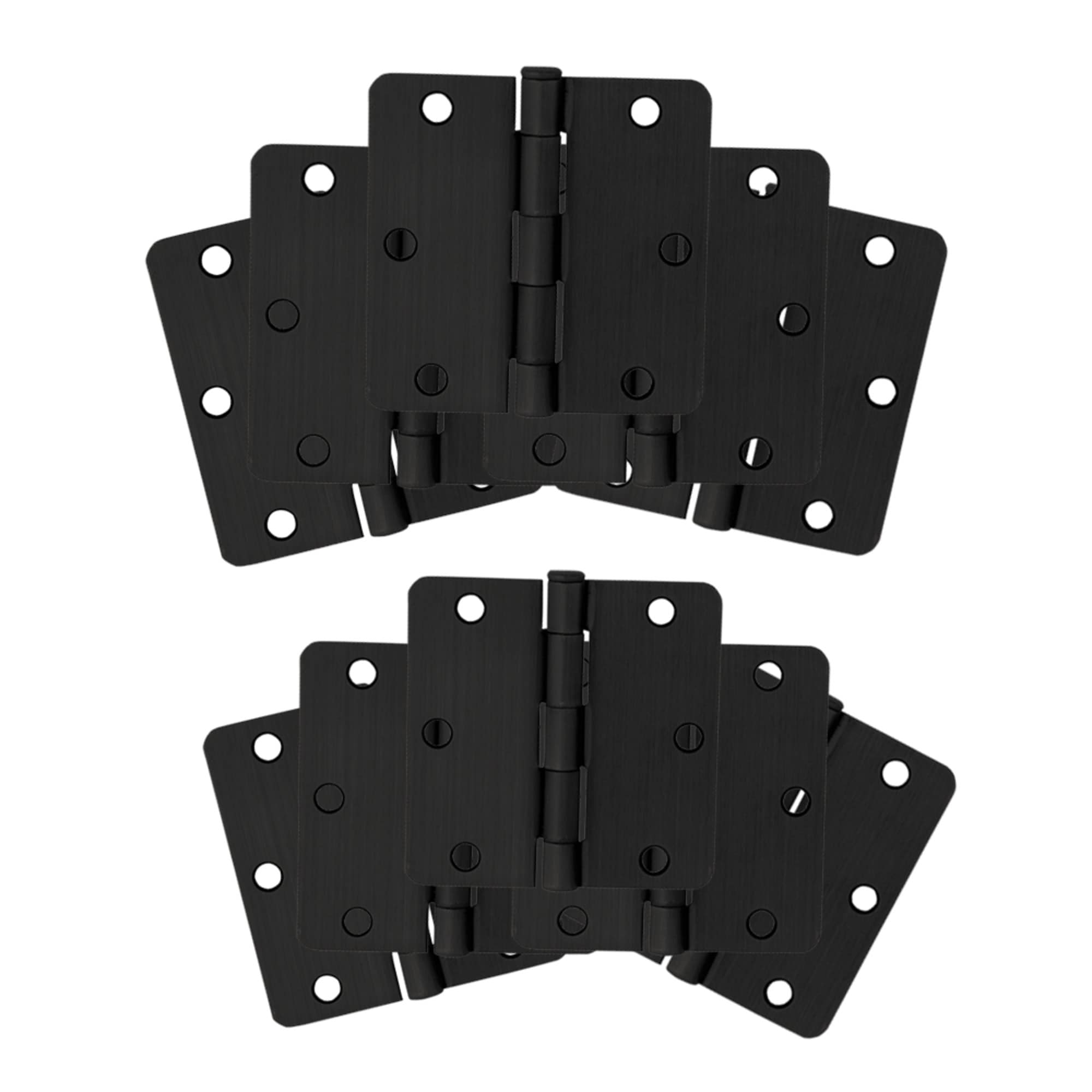 Design House 188896 3-1/2-in H x 1/4-in Radius Matte Black Butterfly Interior/Exterior Door Hinge 10 -Pack