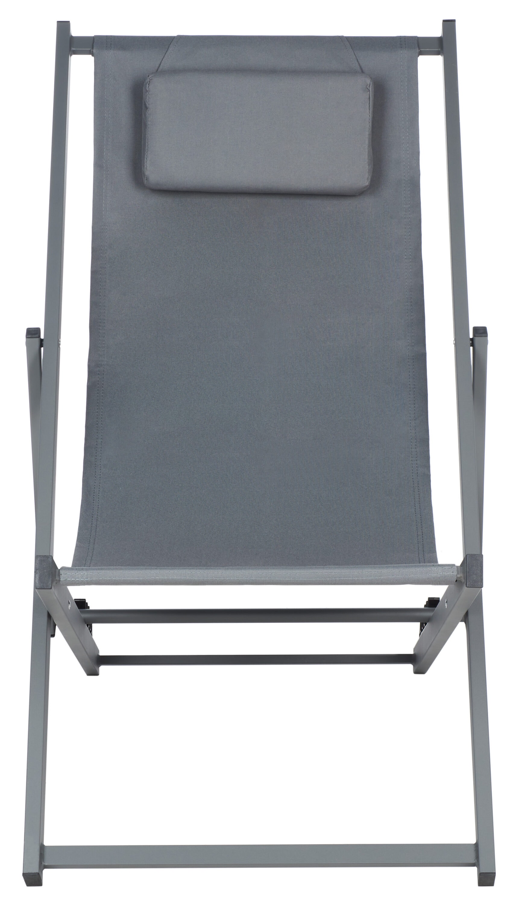 Camlin Grey Aluminum Frame Adjustable Folding Sling Chair Set of 2