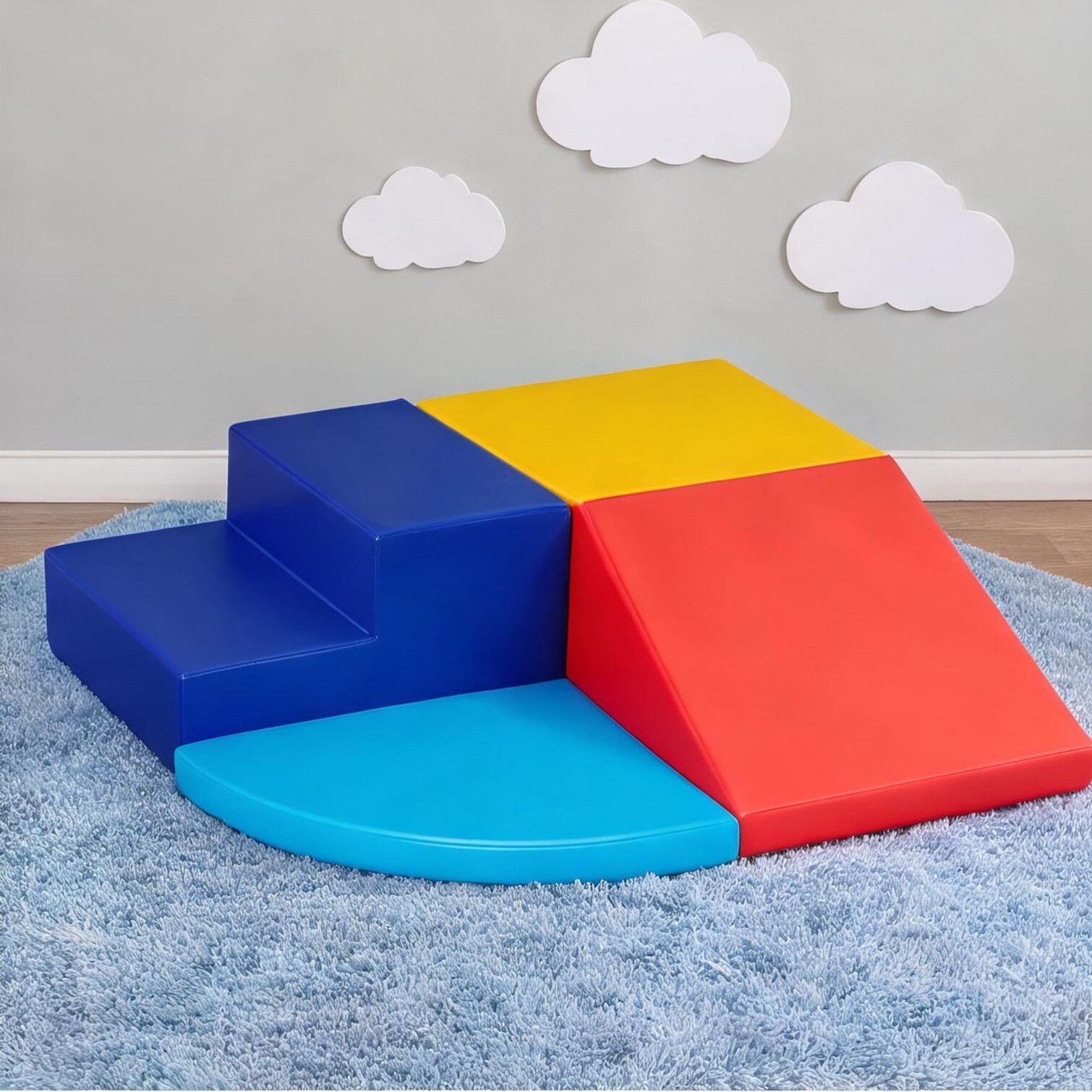 chillscreamni Multicolor Foam Climbing Blocks 4-Piece Toddler Soft Play ...