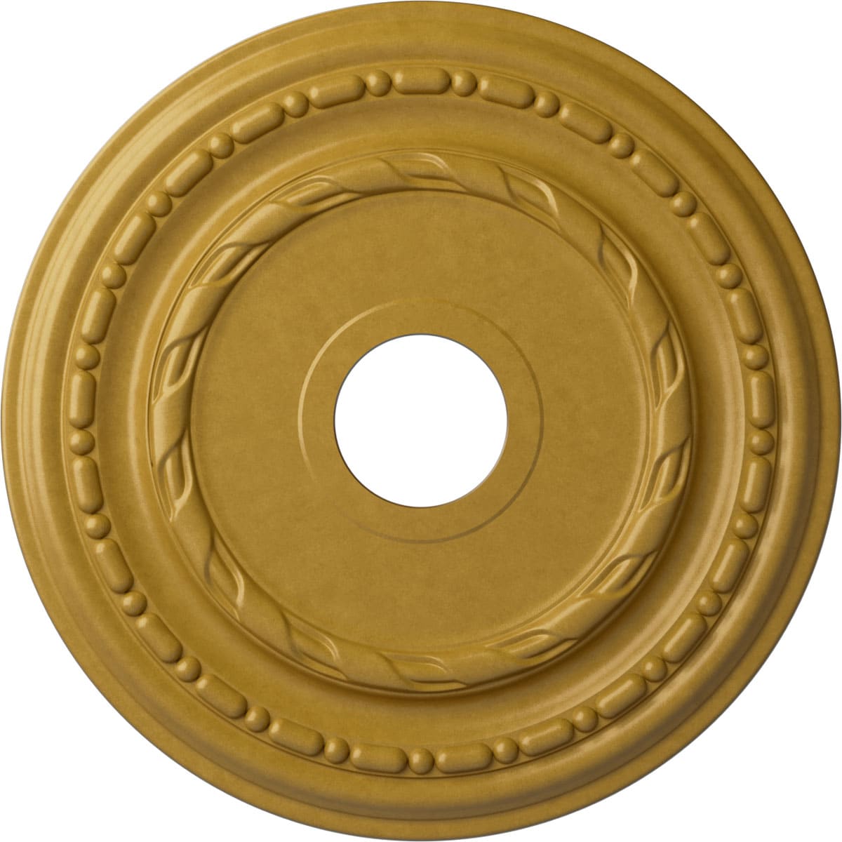 Ekena Millwork CM17DUIGS Dublin 17.875-in W x 17.875-in L Painted Iridescent Gold Polyurethane Whole Ceiling Medallion