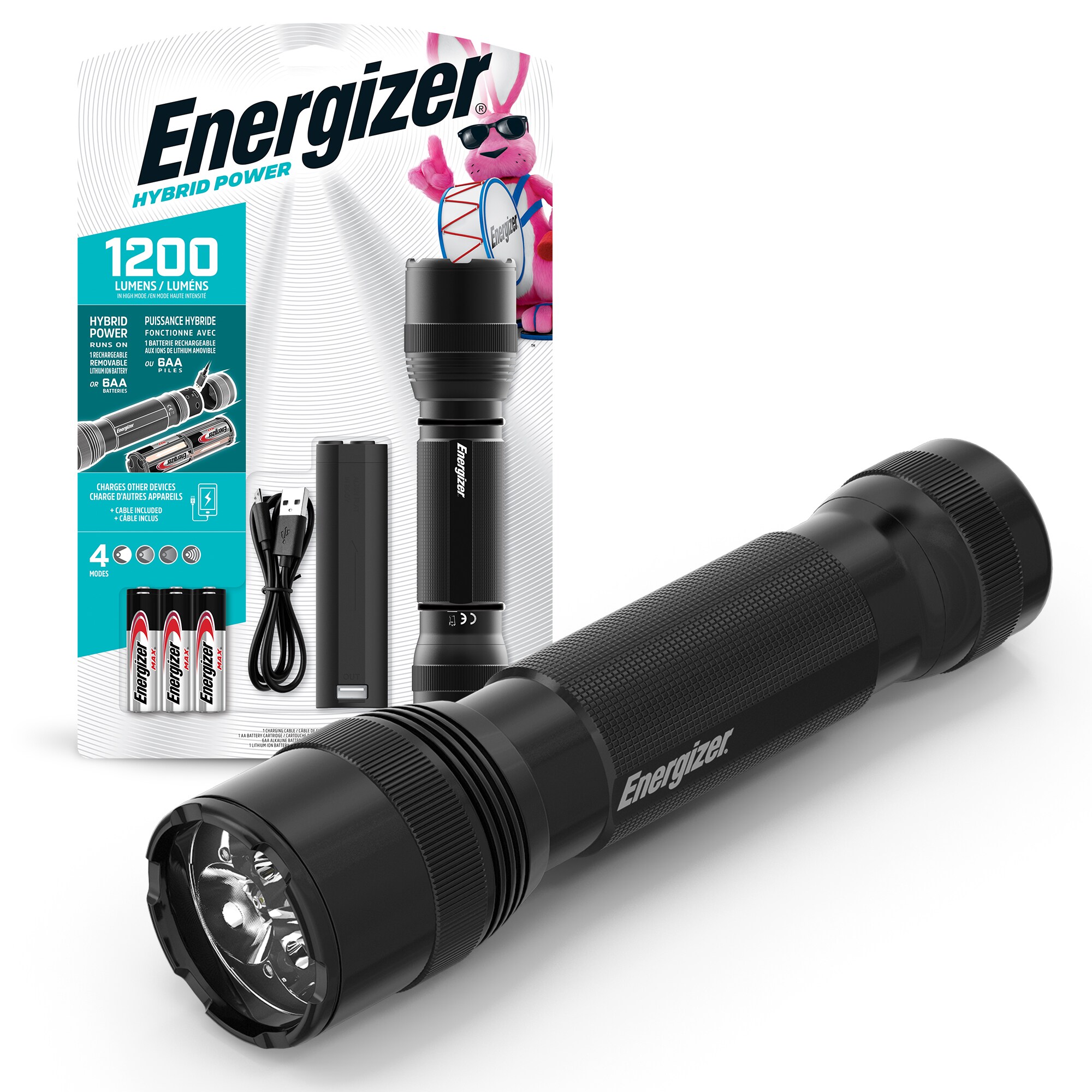 Energizer Hybrid 1200-Lumen Battery Flashlights 3 Modes the Flashlight (AA Included) department at LED in Rechargeable
