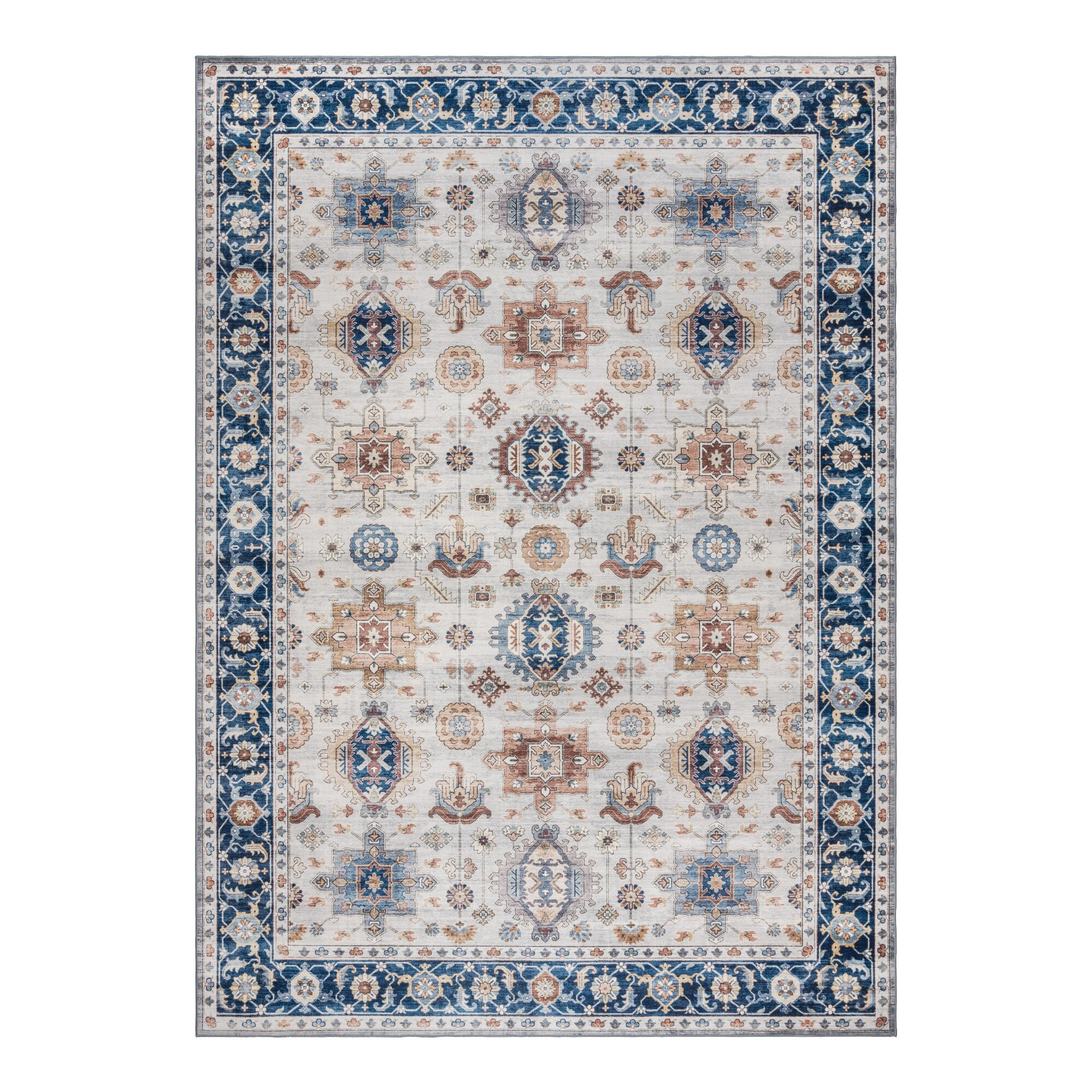 GERTMENIAN Crystal Print Micah 5 X 7 (ft) Blue Indoor Medallion Persian ...