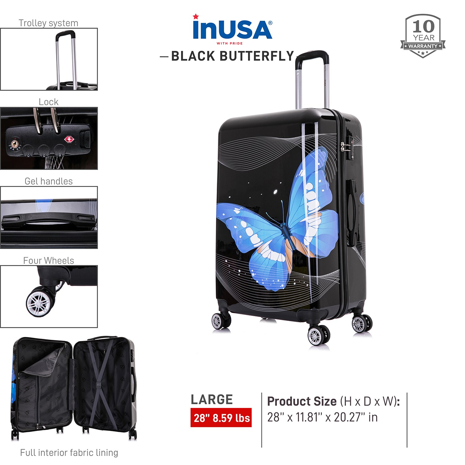 InUSA IUAPC00L-BBU Luggage-And-Luggage-Sets - View #3