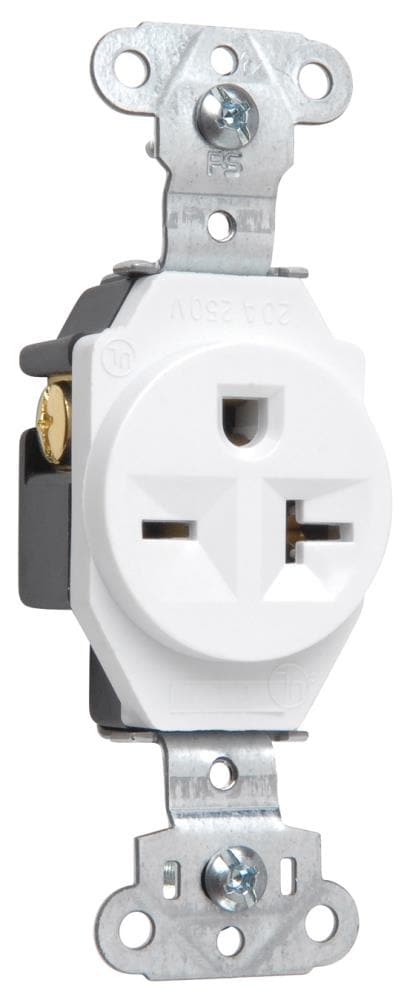 Legrand 20-Amp 250-Volt White Indoor Round Wall Outlet 