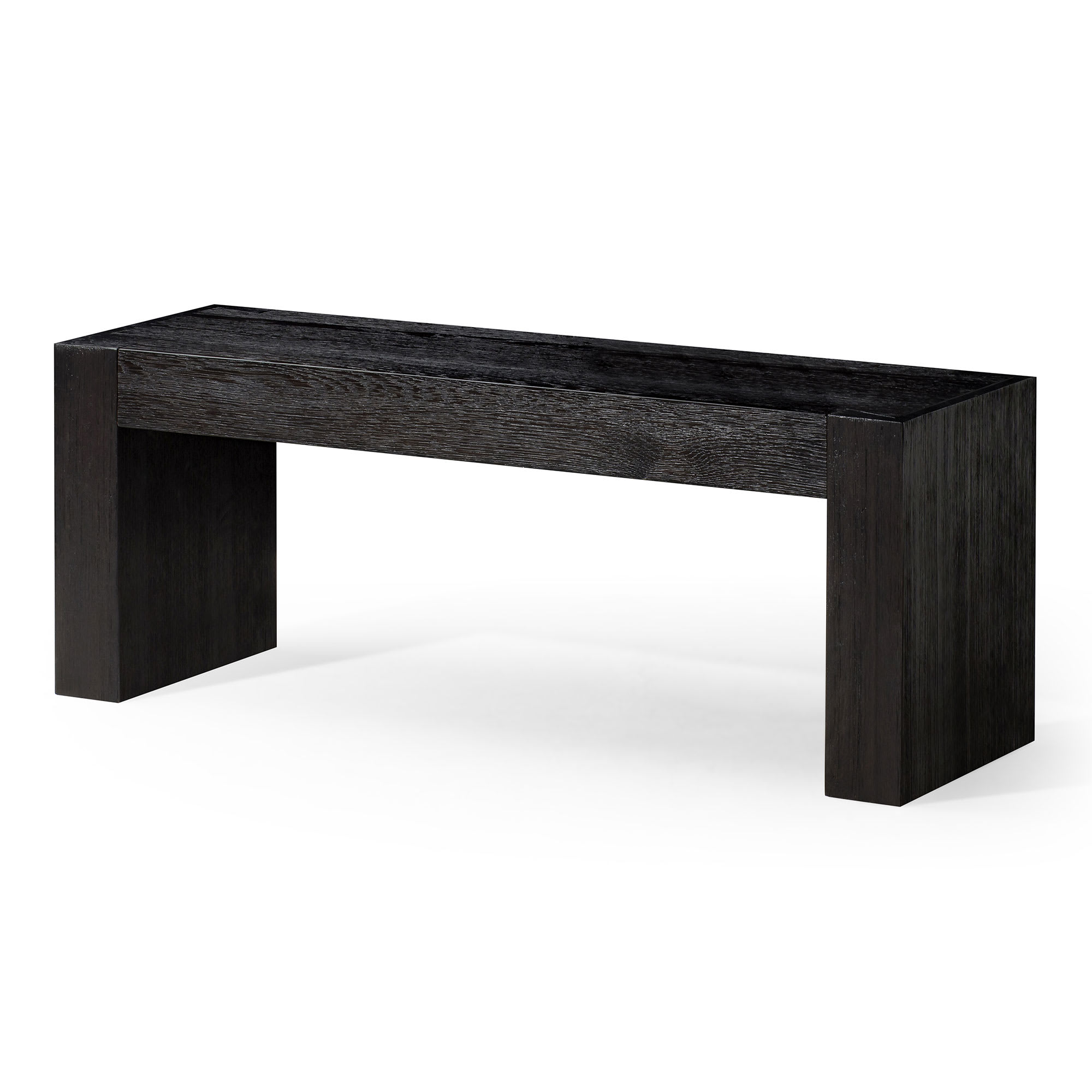 Maven Lane 324560 Zeno Contemporary Wooden Backless Bench Seating for Modern Dining Kitchen Table Entryway Foyer or Lobby in Weathered Black Finish