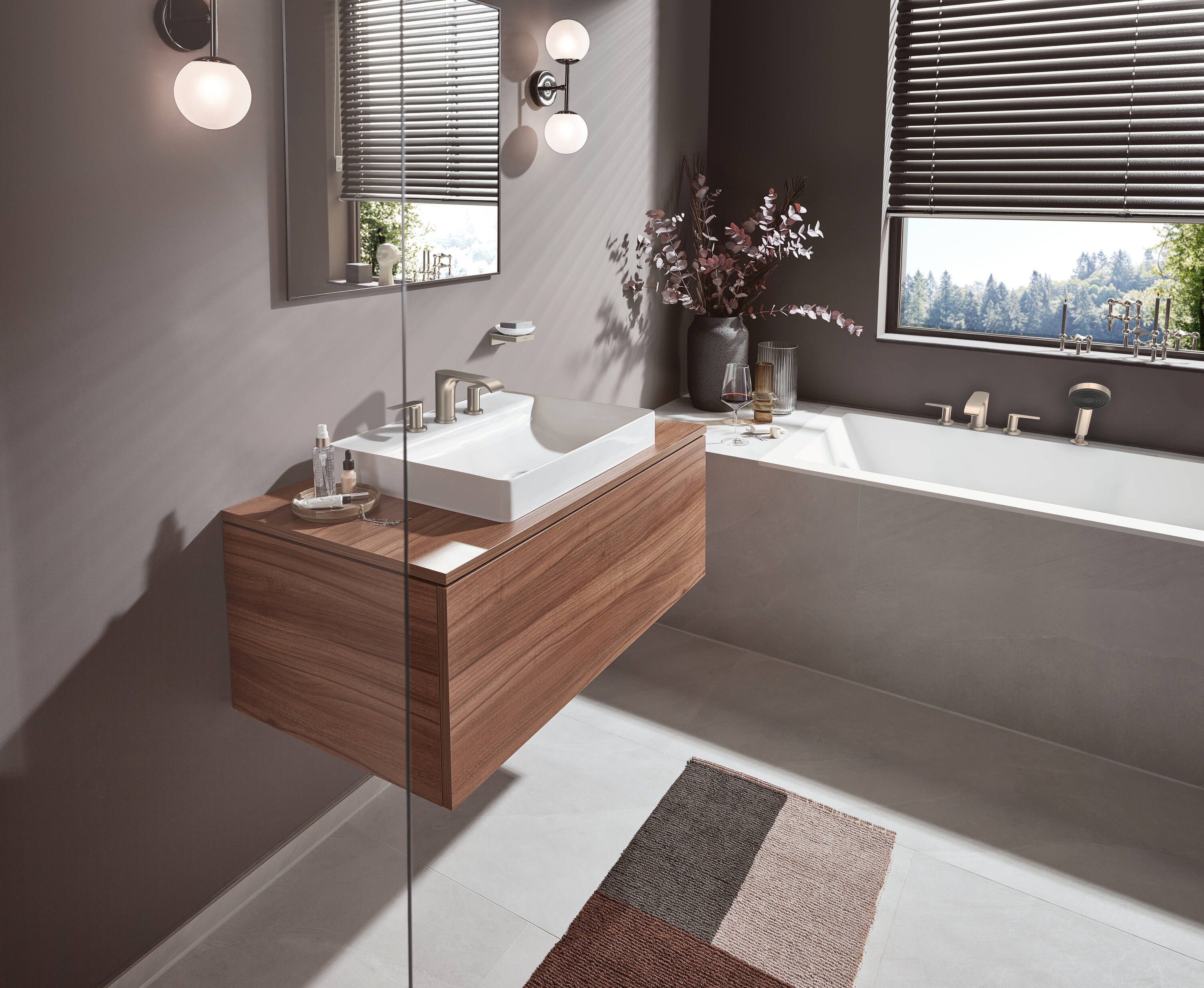 Modern White and Nickel 8" Widespread Bathroom Faucet with Ceramic Disc Valve