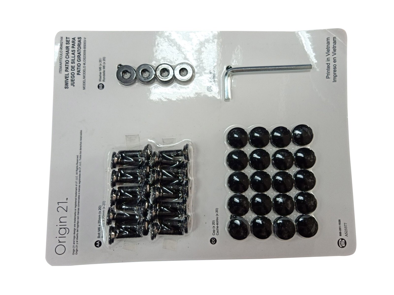 Origin 21 5462144-HP Hardware pack for item 5462144