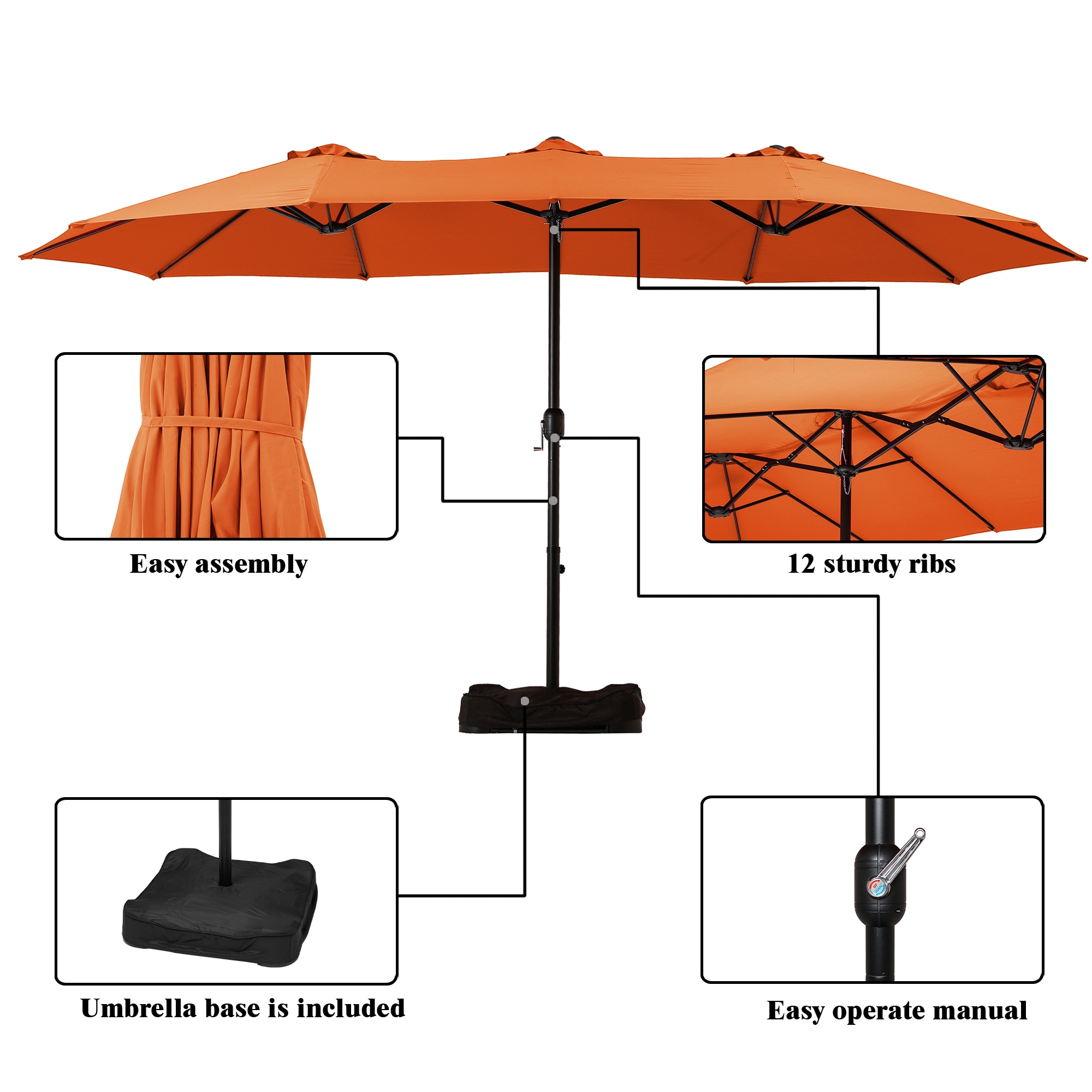 Clihome CLI-21ED37-3-OG Umbrellas-2 - View #5